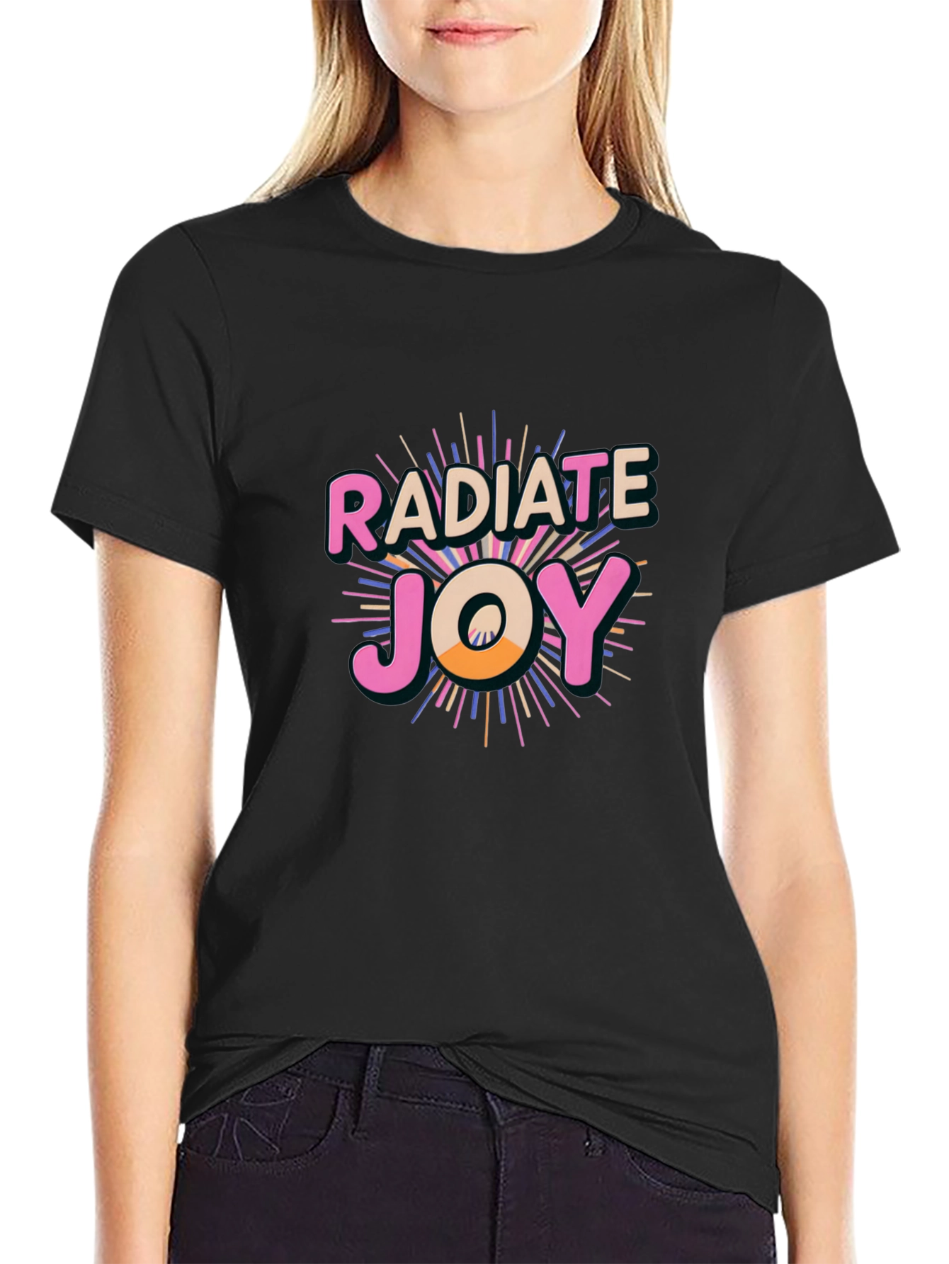 Radiate Joy Black Graphic Tee