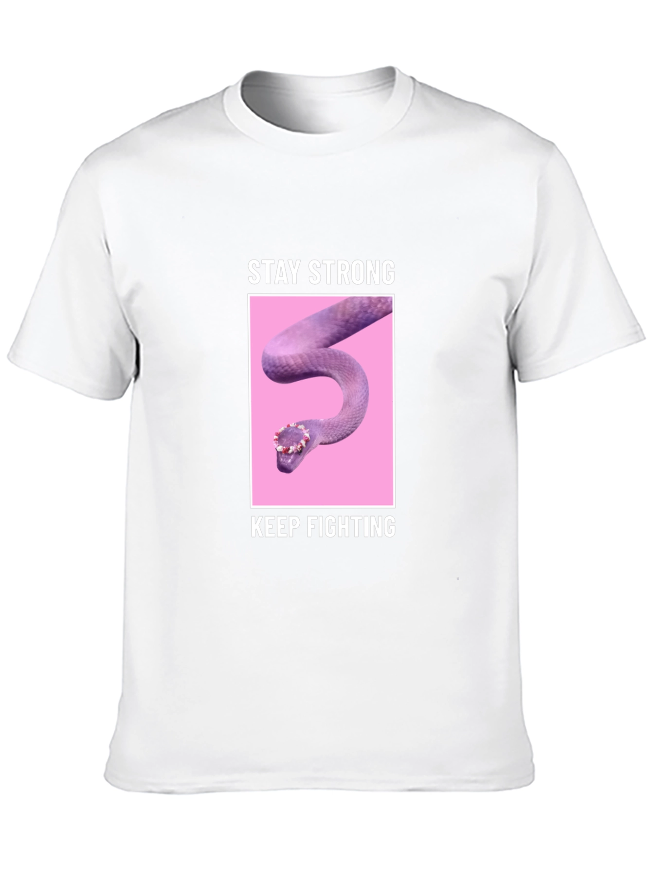 Stay Strong T-Shirt with Snake Design