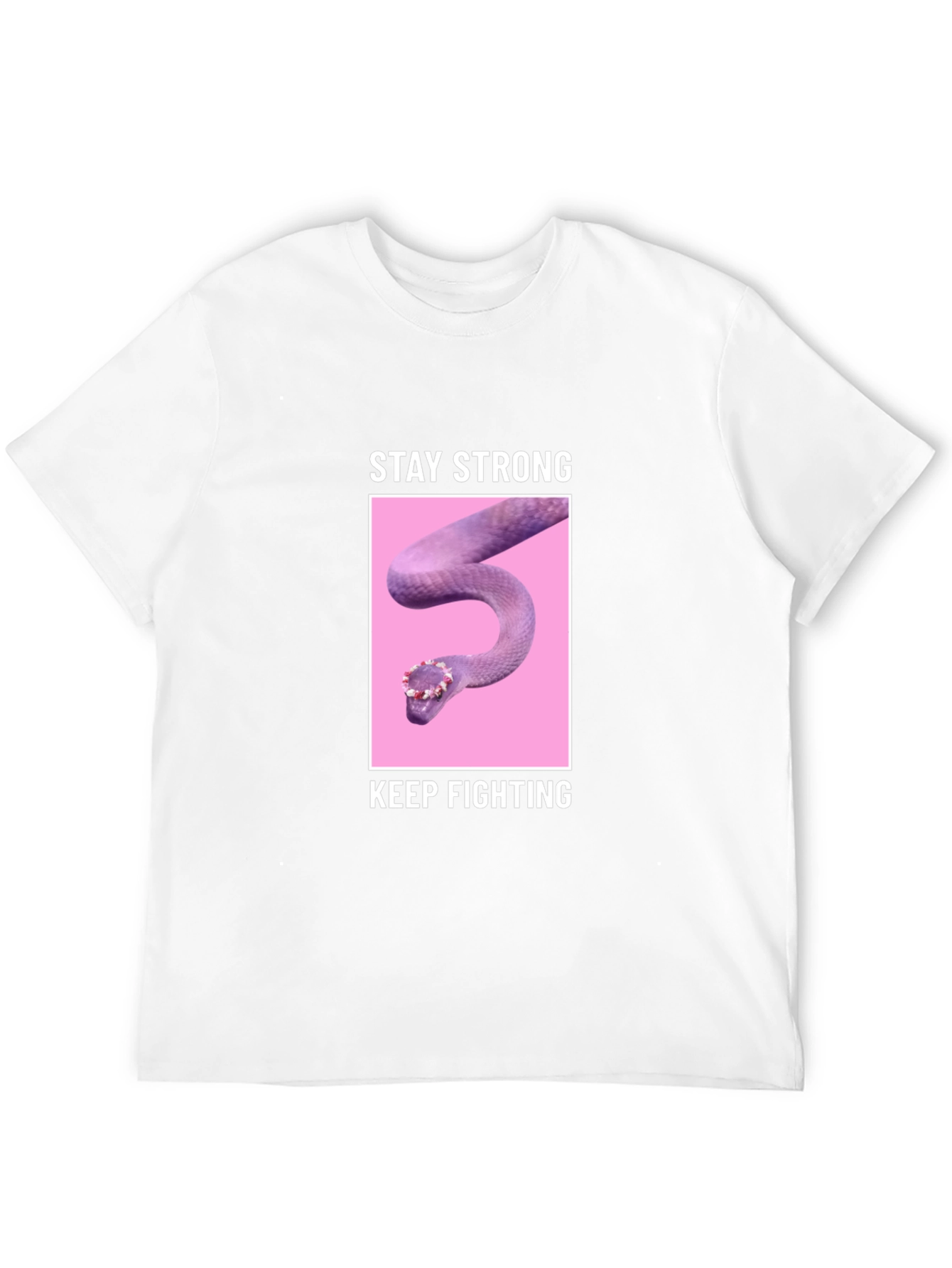 Stay Strong T-Shirt with Snake Design