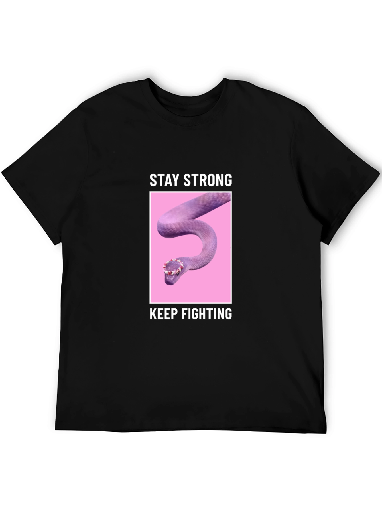 Stay Strong T-Shirt with Snake Design