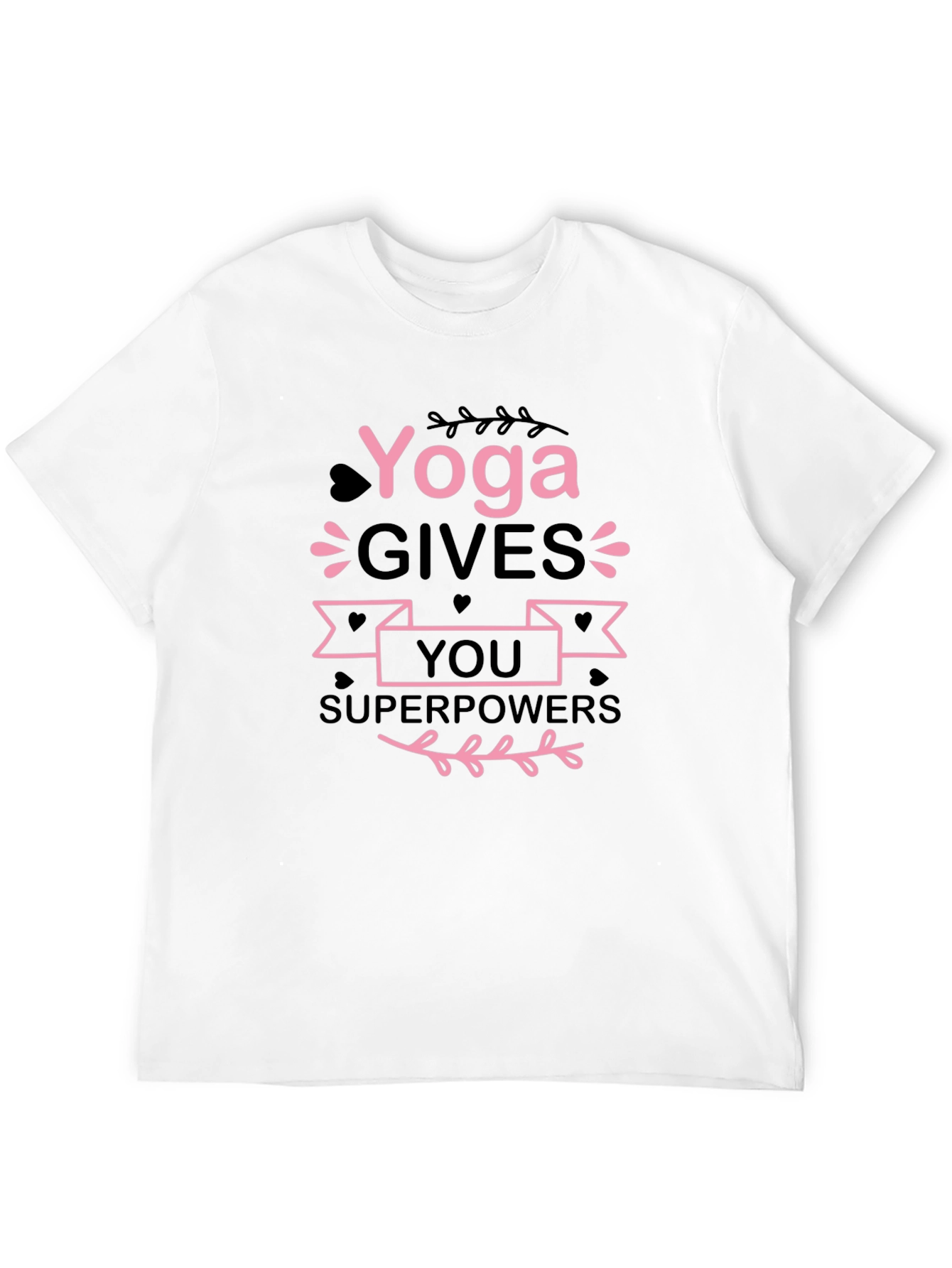 Yoga Gives You Superpowers Black Graphic Tee