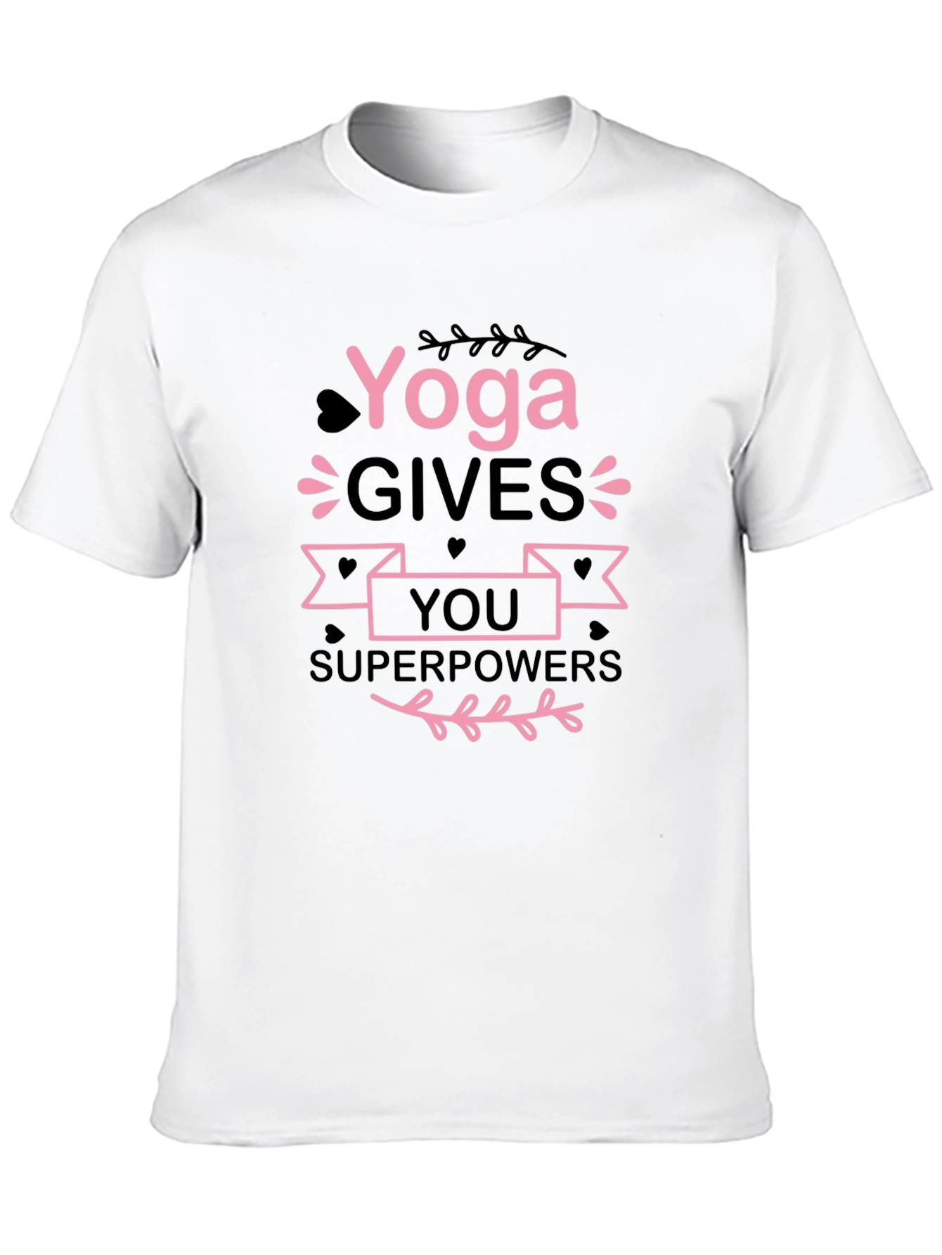 Yoga Gives You Superpowers Black Graphic Tee