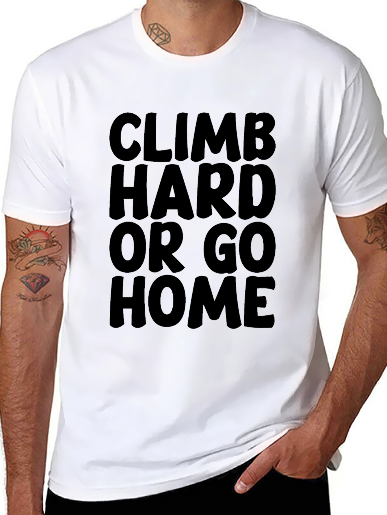Climb Hard Or Go Home Black T-Shirt