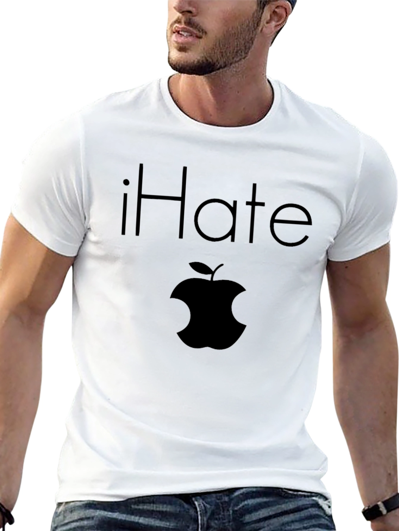 iHate Apple Black T-Shirt - Anti-Tech Humor Tee