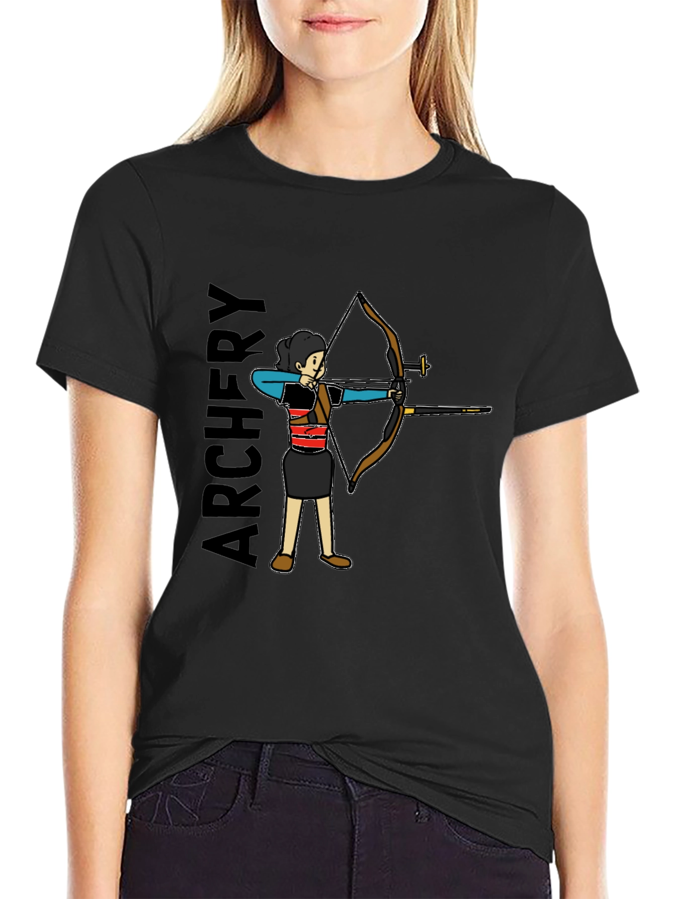 Archery T-Shirt - Black Cotton Tee for Archer