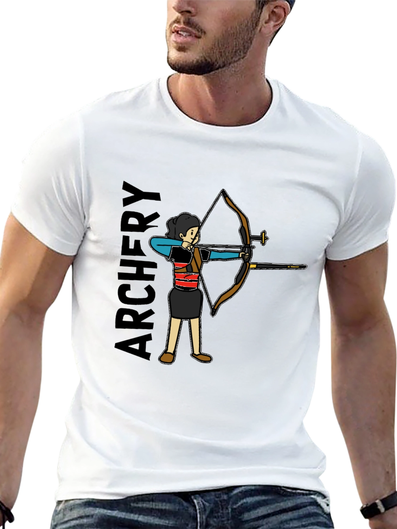 Archery T-Shirt - Black Cotton Tee for Archer
