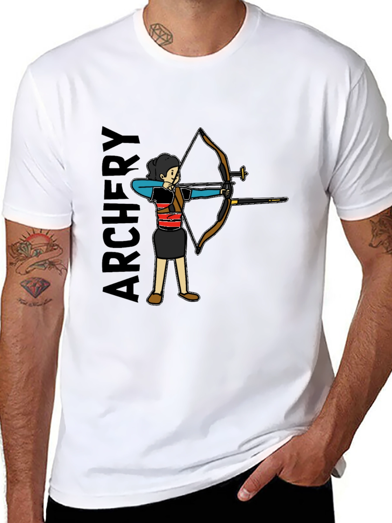 Archery T-Shirt - Black Cotton Tee for Archer