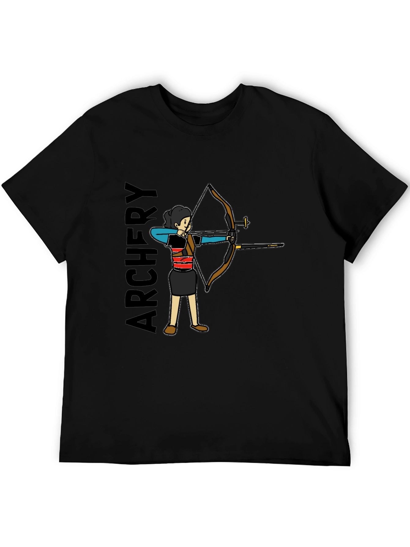 Archery T-Shirt - Black Cotton Tee for Archer