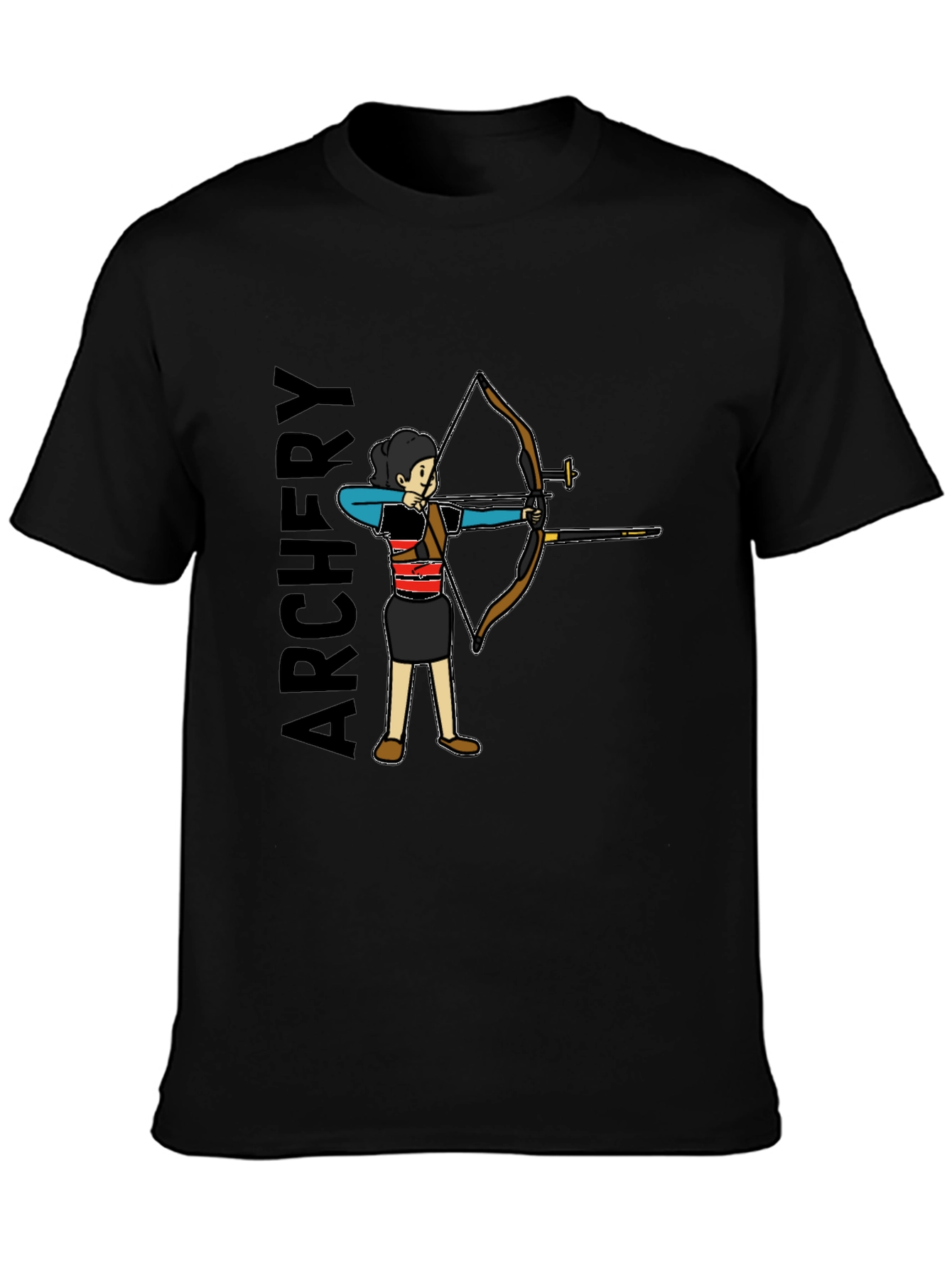 Archery T-Shirt - Black Cotton Tee for Archer