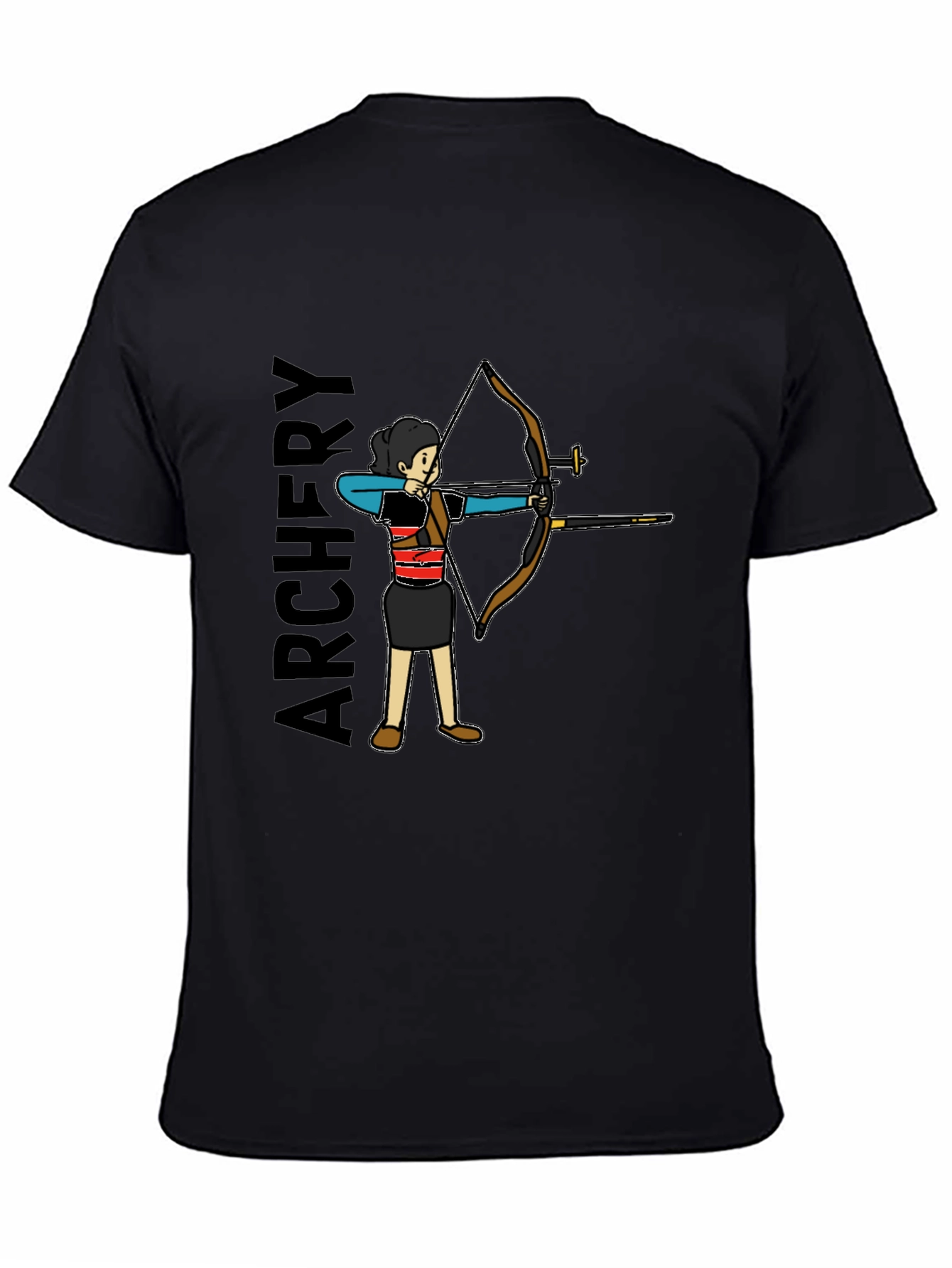 Archery T-Shirt - Black Cotton Tee for Archer