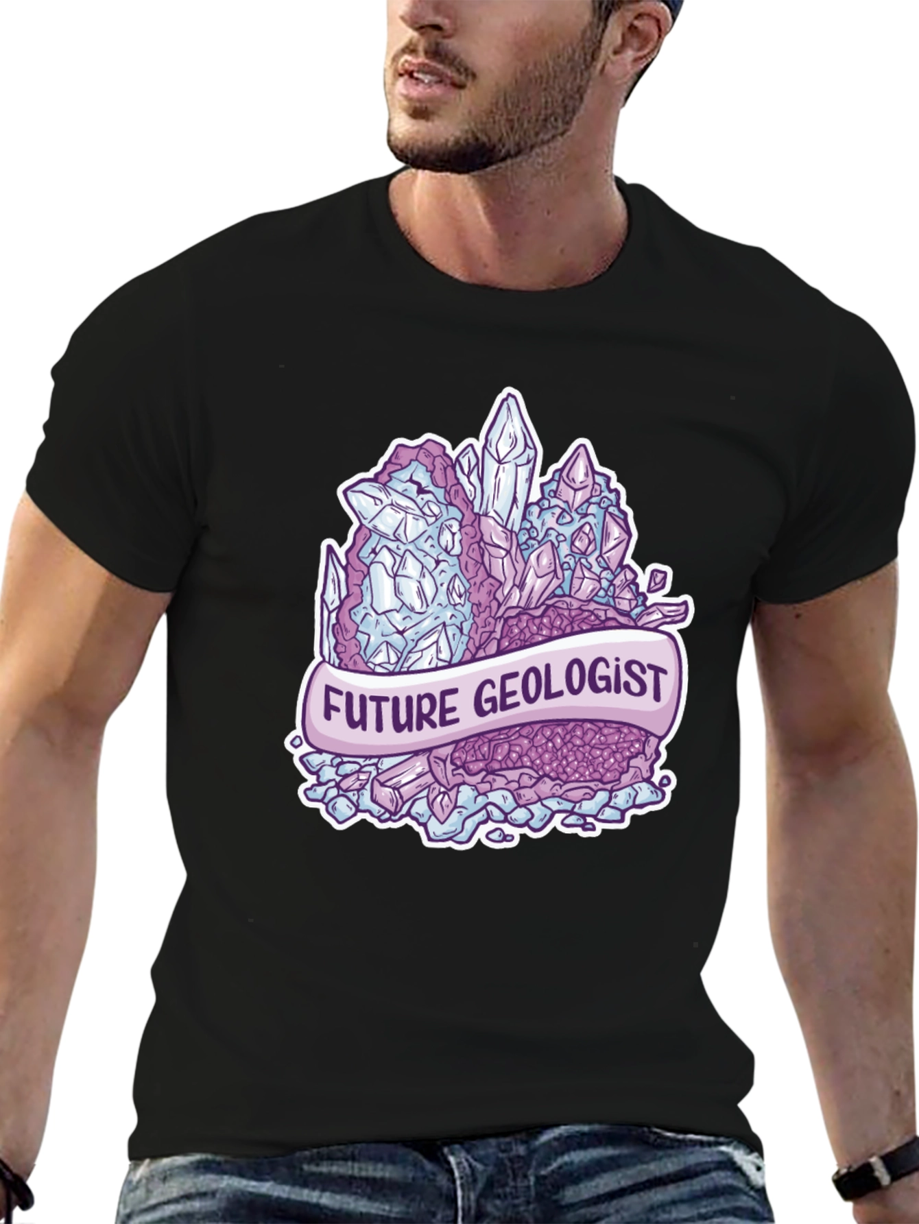 Future Geologist Crystal T-Shirt - Black Cotton Tee