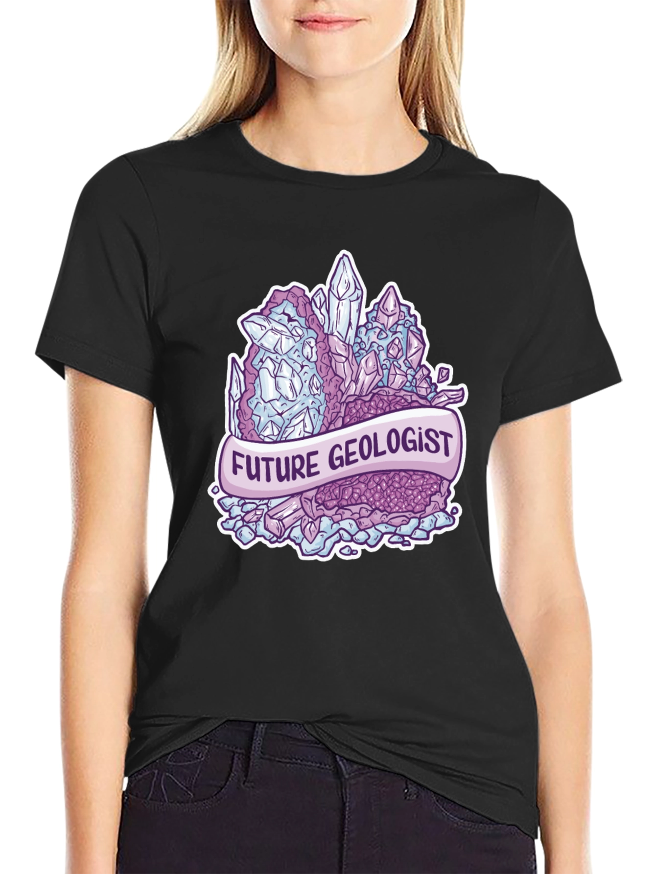 Future Geologist Crystal T-Shirt - Black Cotton Tee