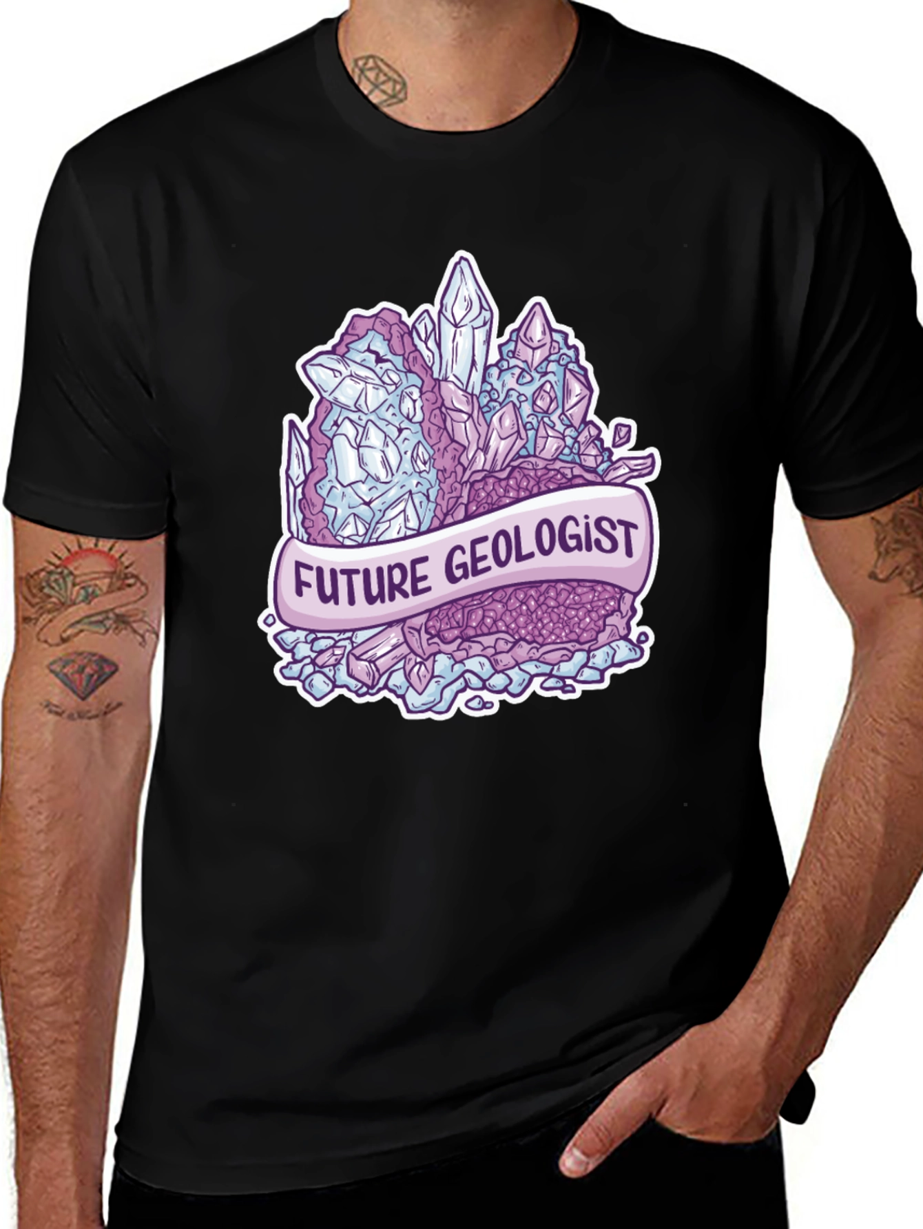 Future Geologist Crystal T-Shirt - Black Cotton Tee