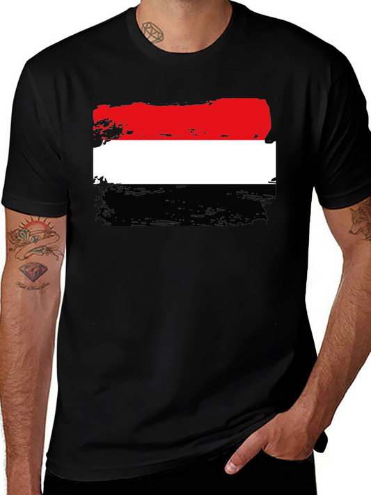 Yemen Flag Brushstroke T-Shirt - Patriotic Design