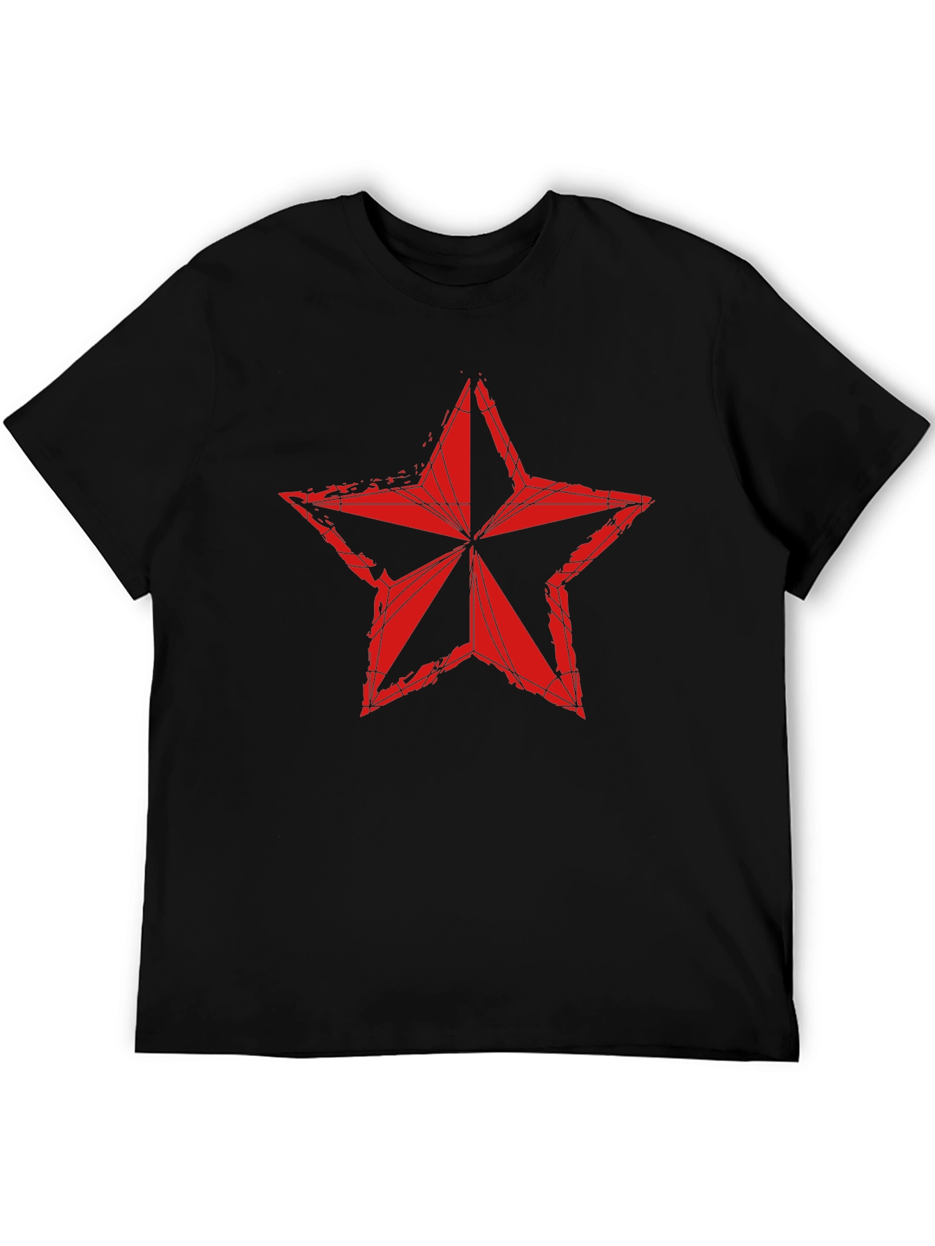 Red Star Graphic T-Shirt - Distressed Style