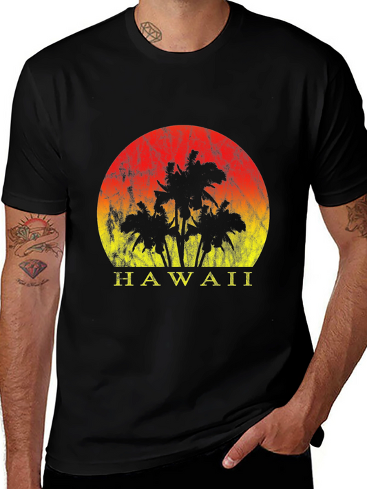 Hawaii Sunset Graphic Tee - Black