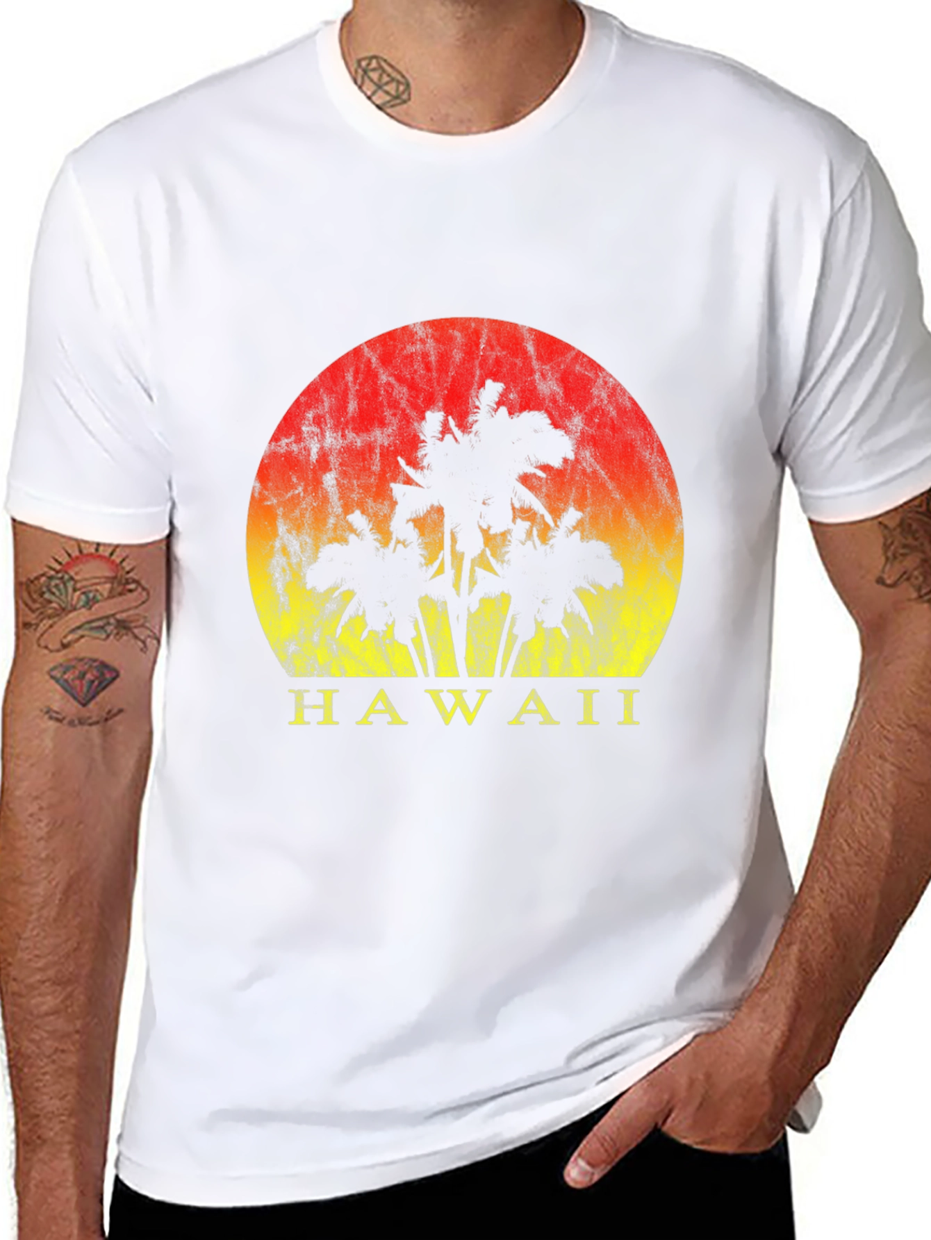 Hawaii Sunset Graphic Tee - Black