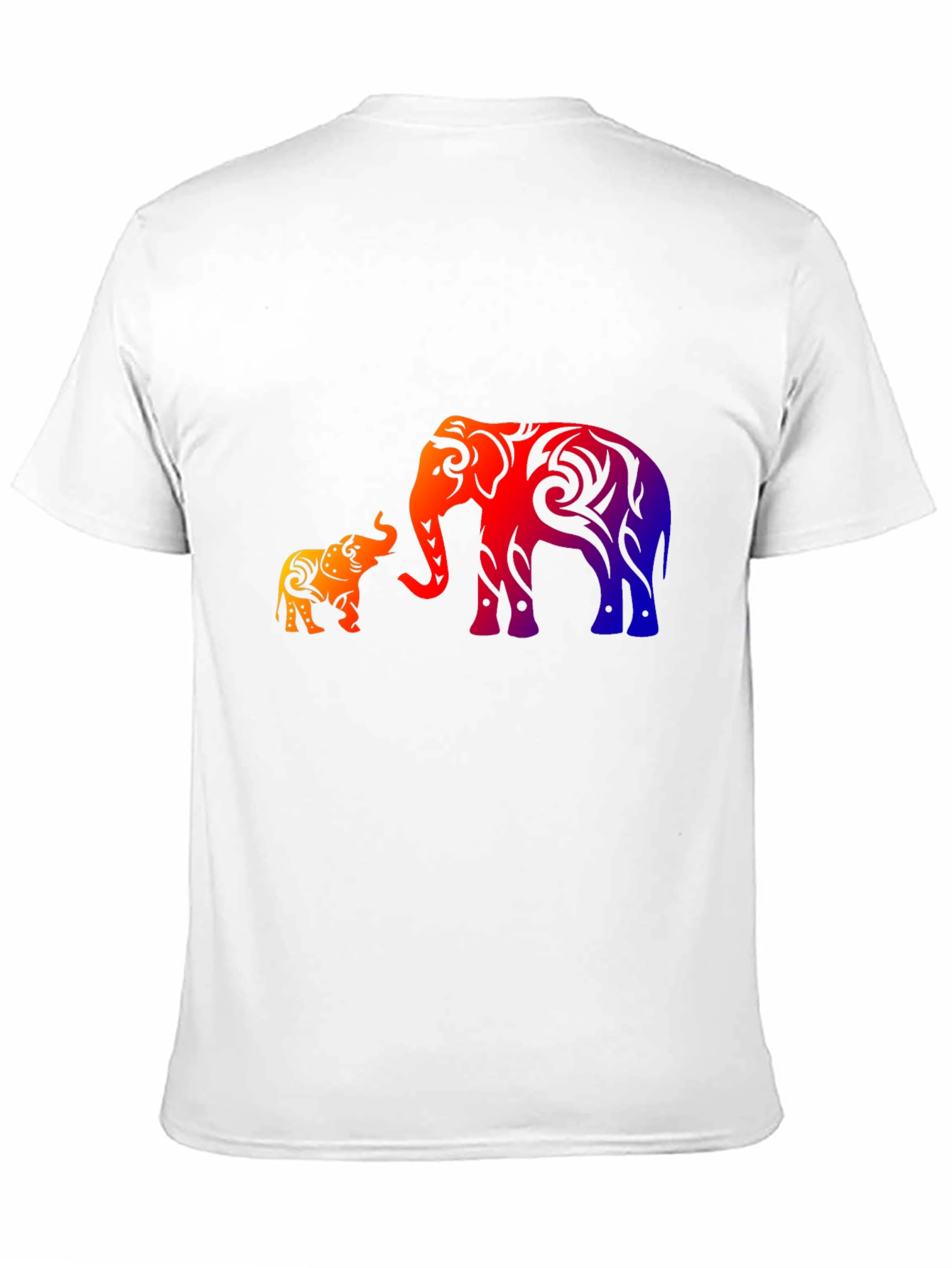 Elephant Family Graphic Print Black T-Shirt