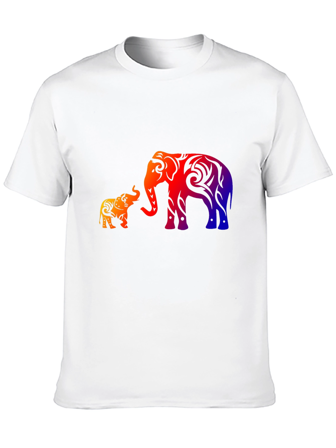 Elephant Family Graphic Print Black T-Shirt