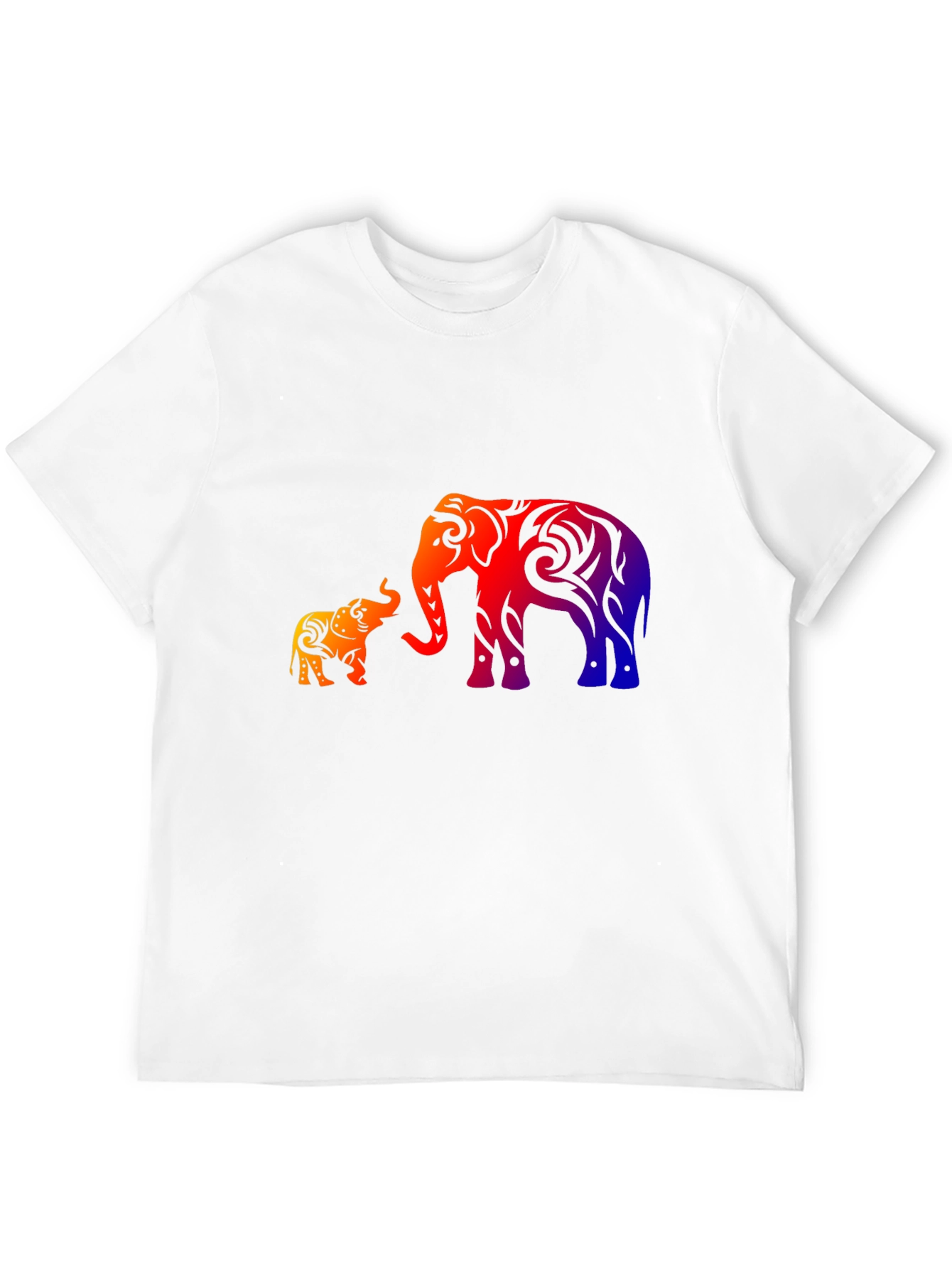 Elephant Family Graphic Print Black T-Shirt