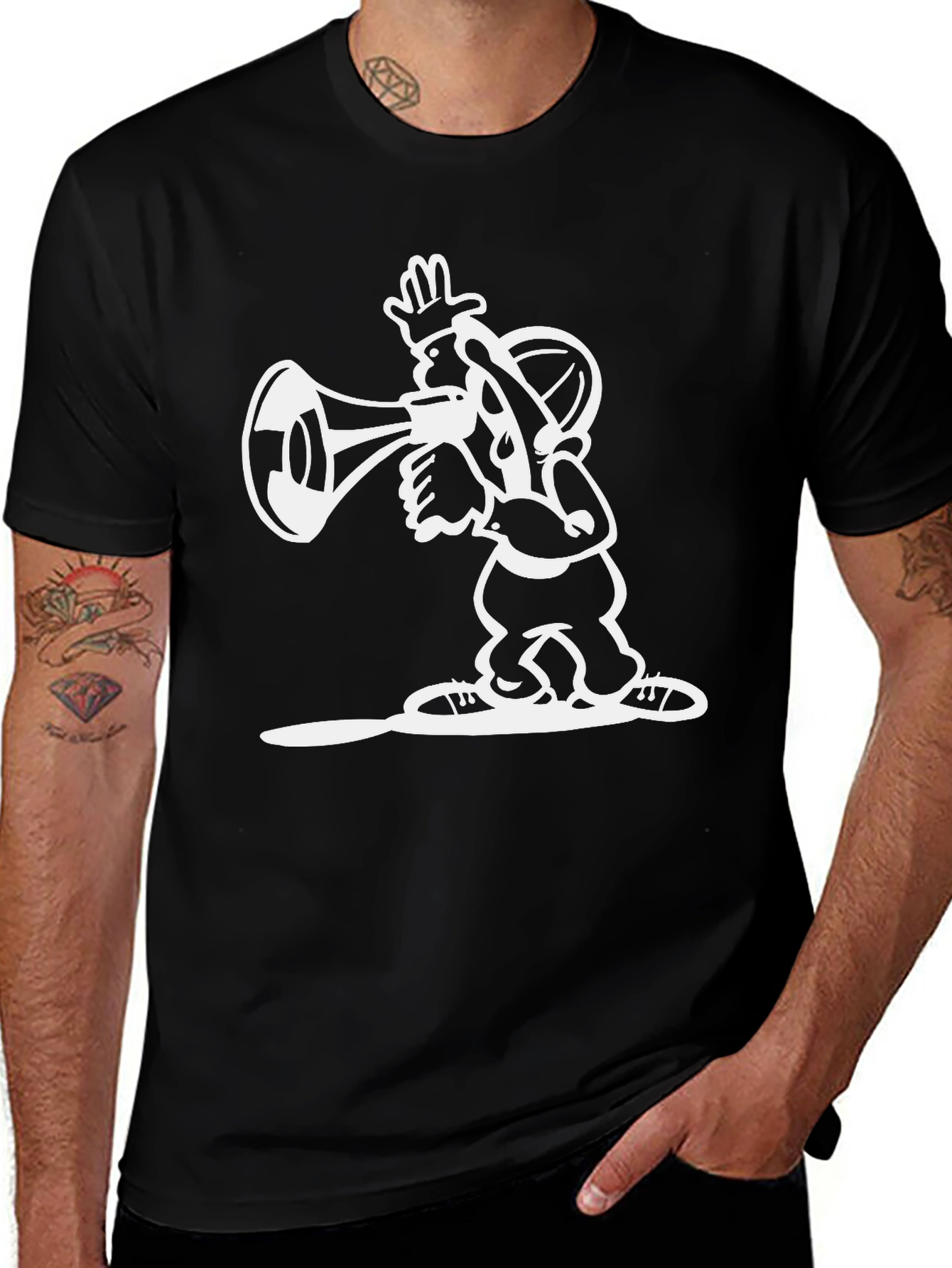 Cartoon Graphic Black T-Shirt