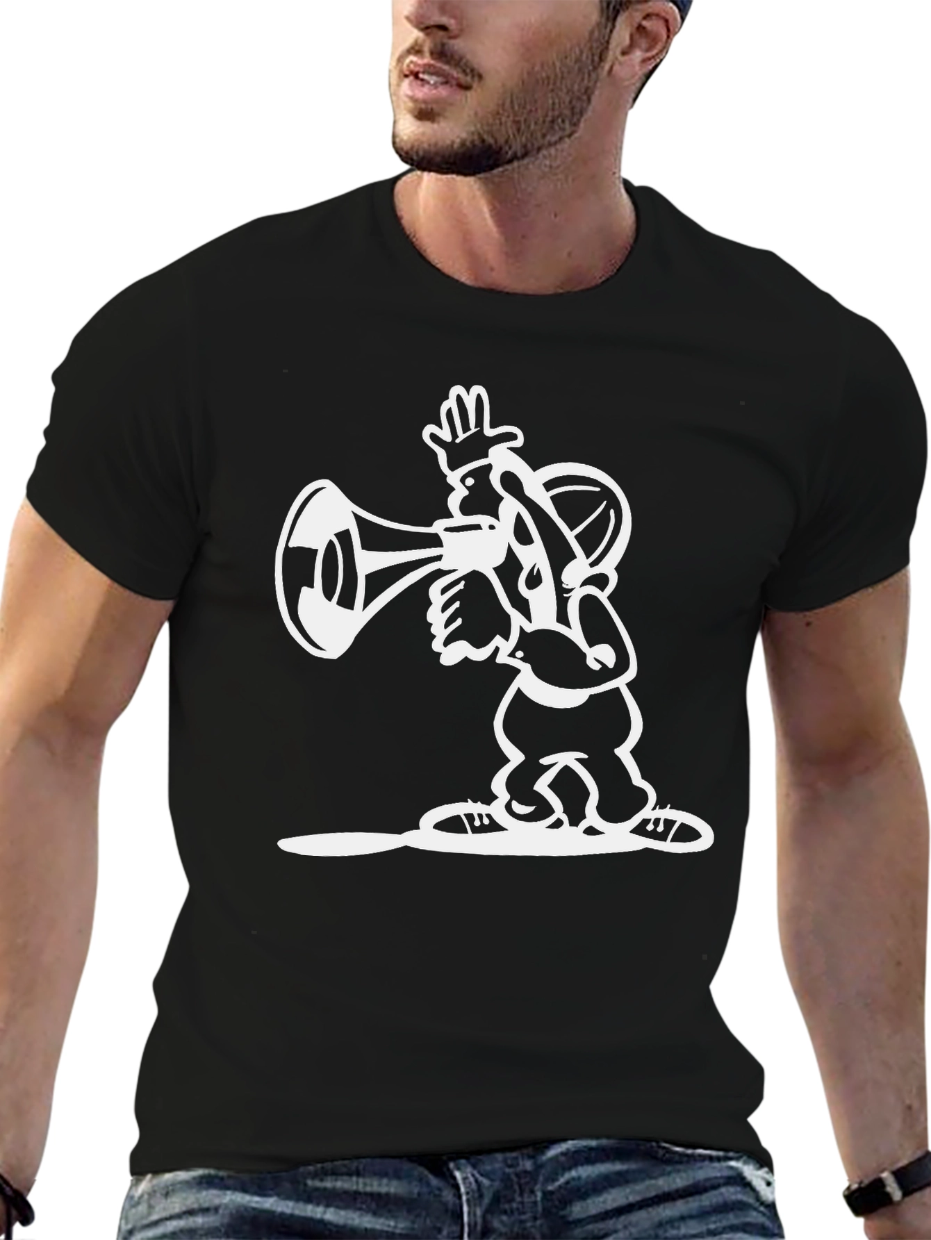 Cartoon Graphic Black T-Shirt