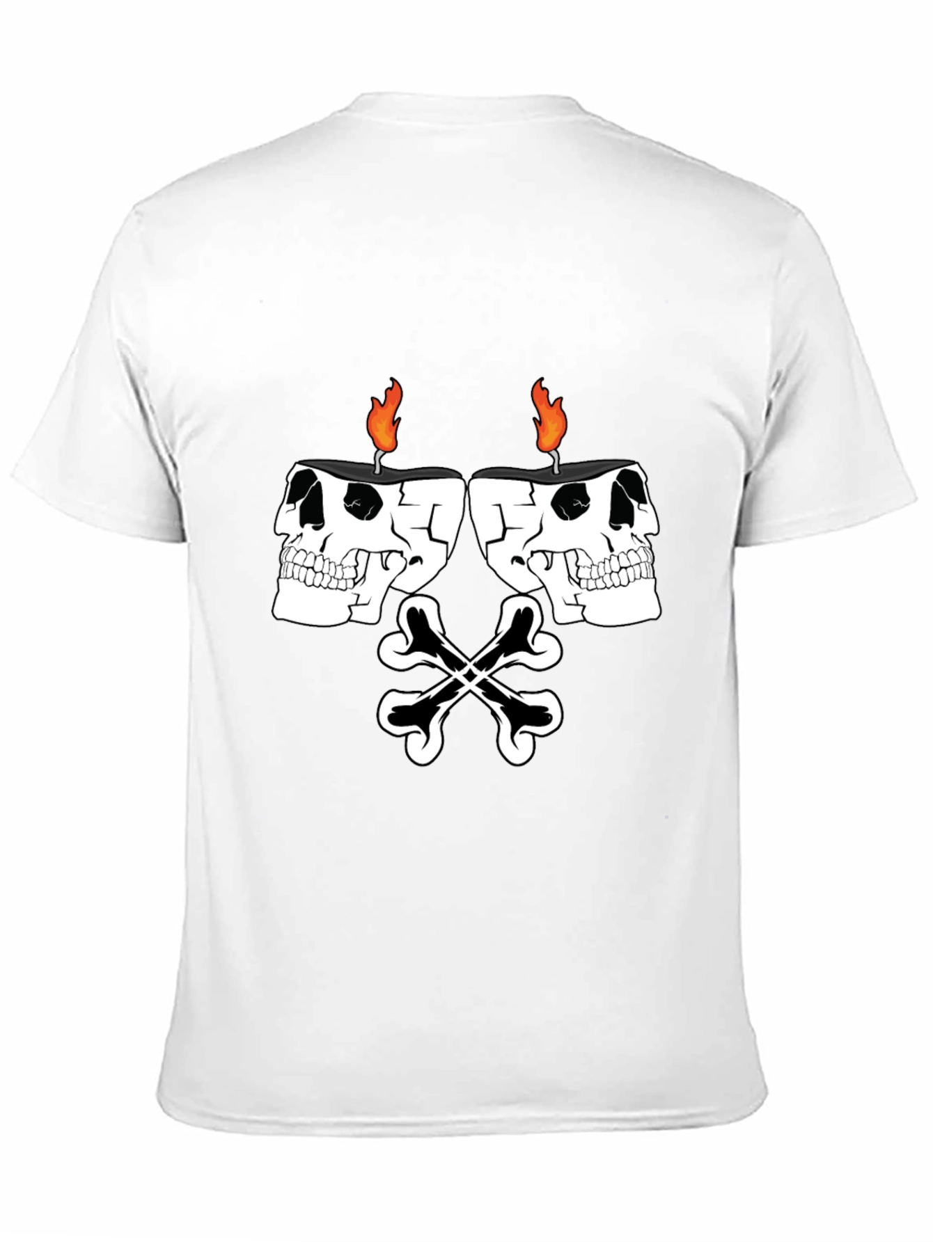 Skull Candle Bones Graphic Tee - Black