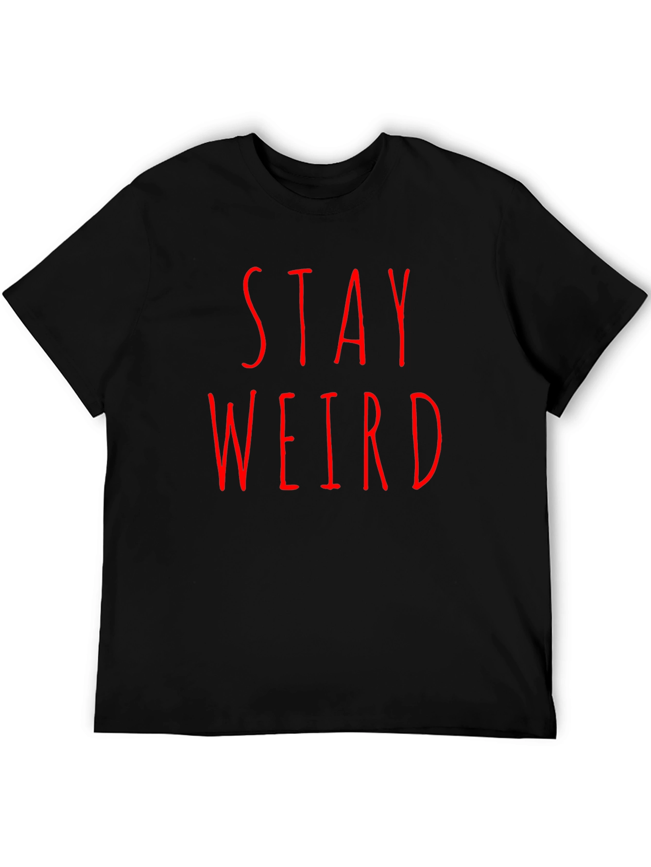 Stay Weird Black Tee - Edgy Graphic T-Shirt