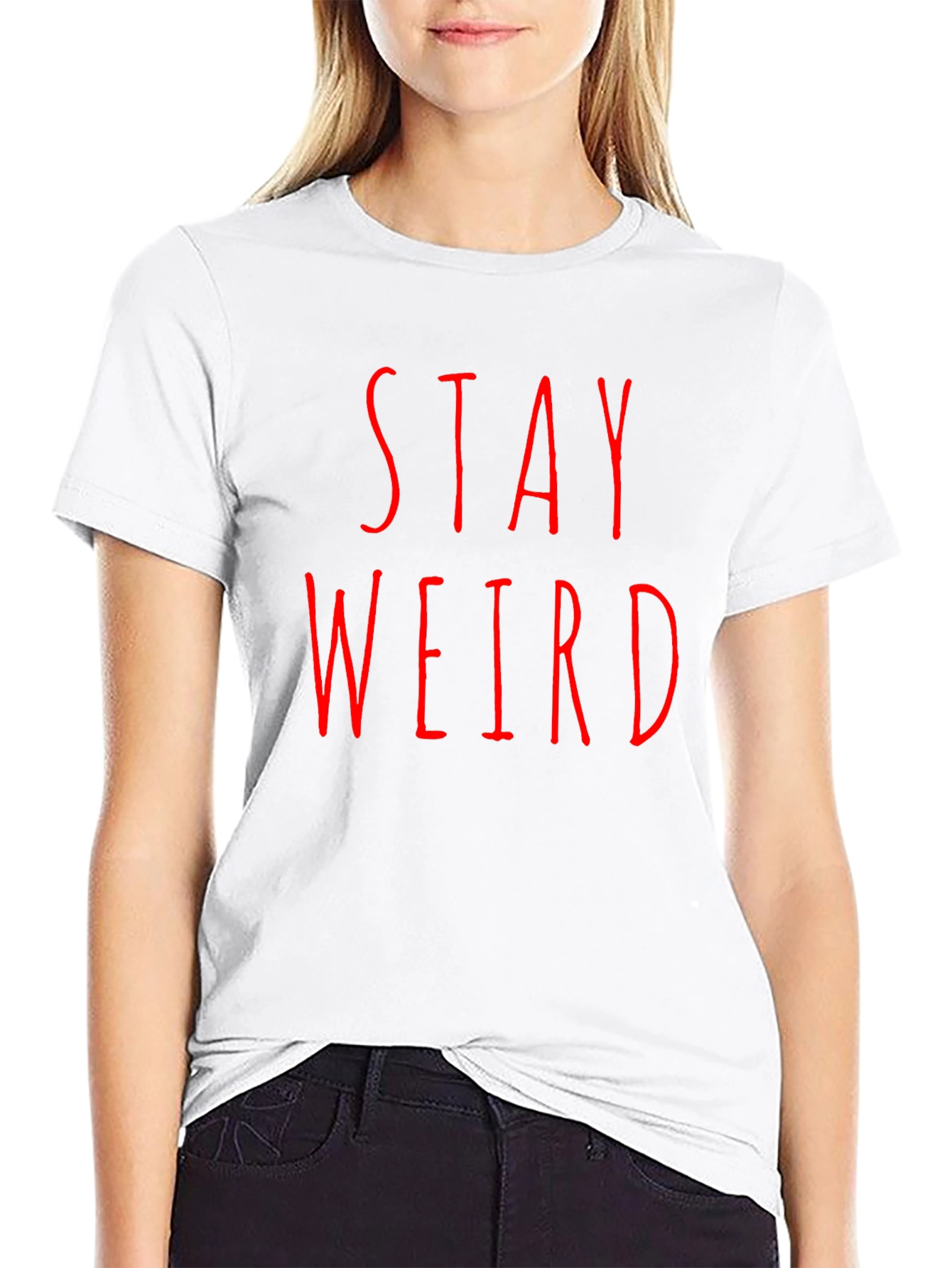 Stay Weird Black Tee - Edgy Graphic T-Shirt