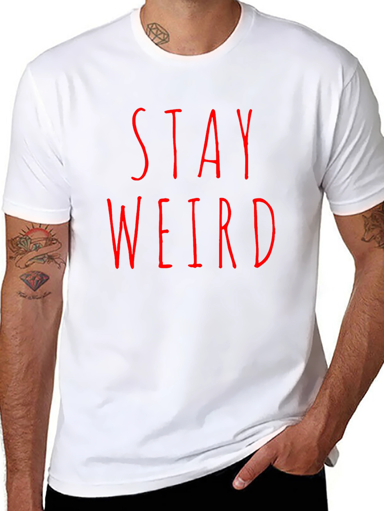 Stay Weird Black Tee - Edgy Graphic T-Shirt