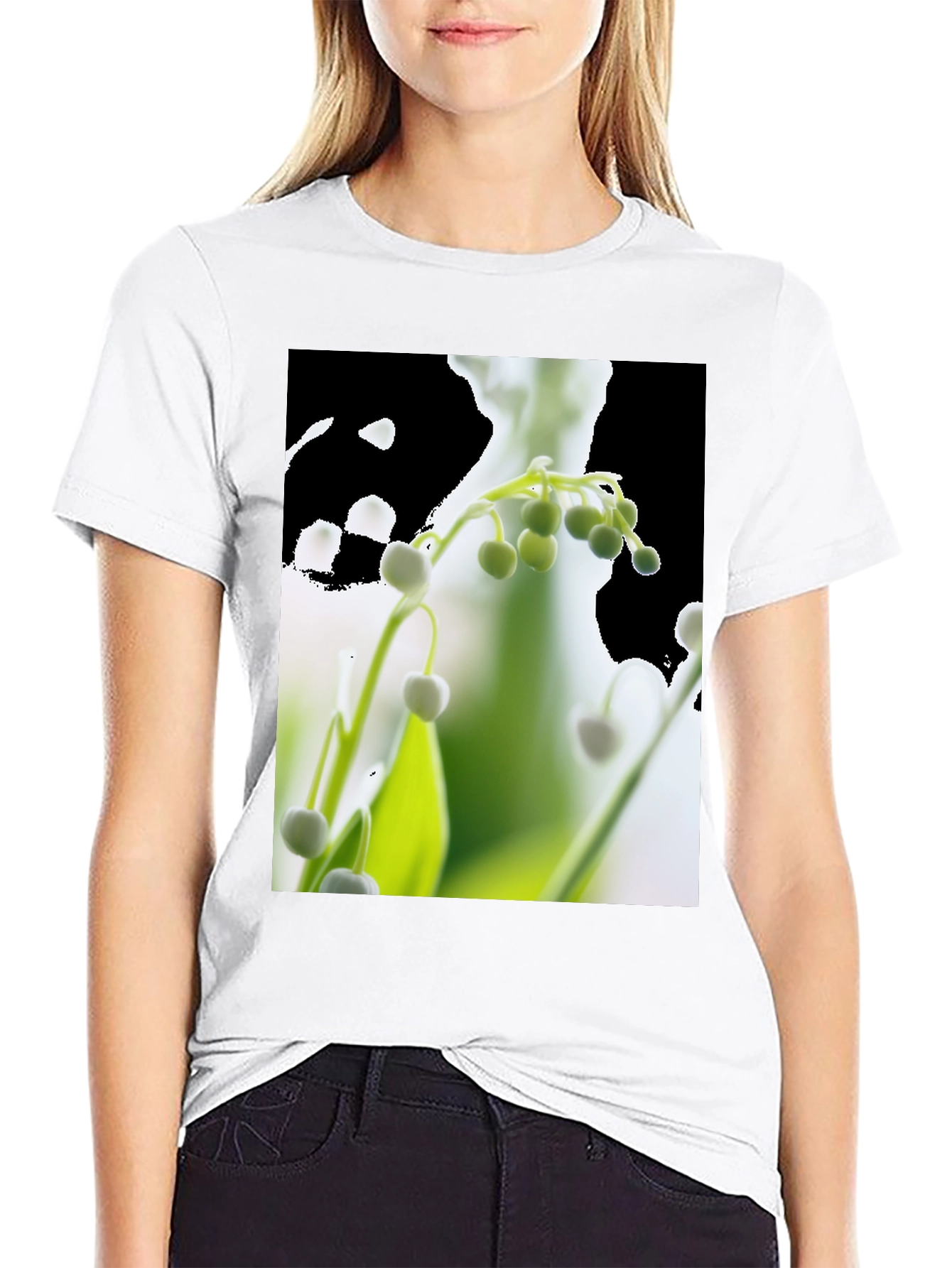 Floral Print T-Shirt - Lily of the Valley