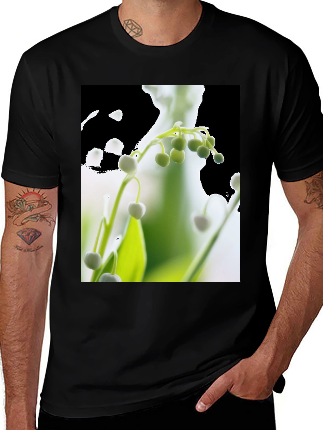Floral Print T-Shirt - Lily of the Valley