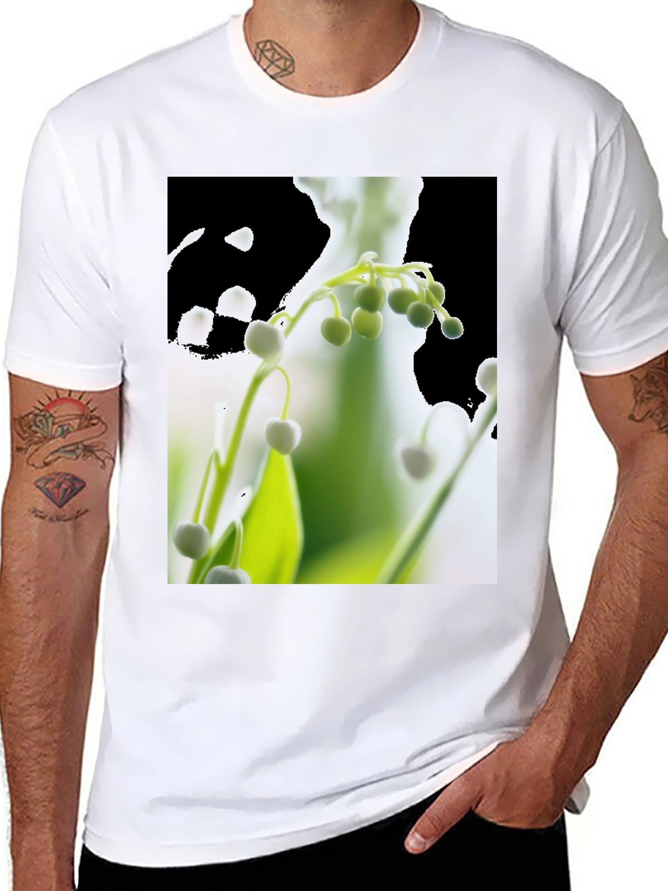 Floral Print T-Shirt - Lily of the Valley