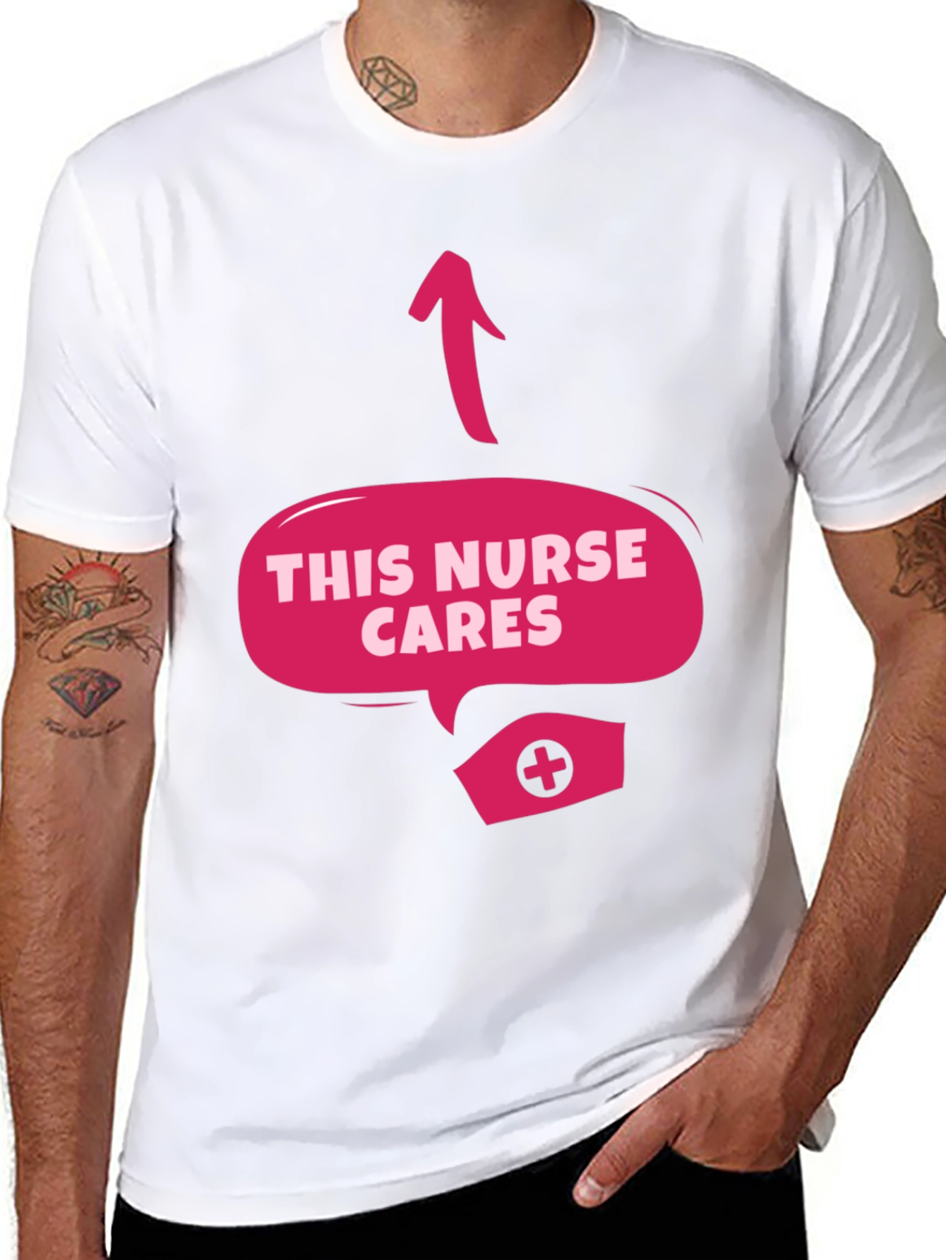 This Nurse Cares Graphic Tee