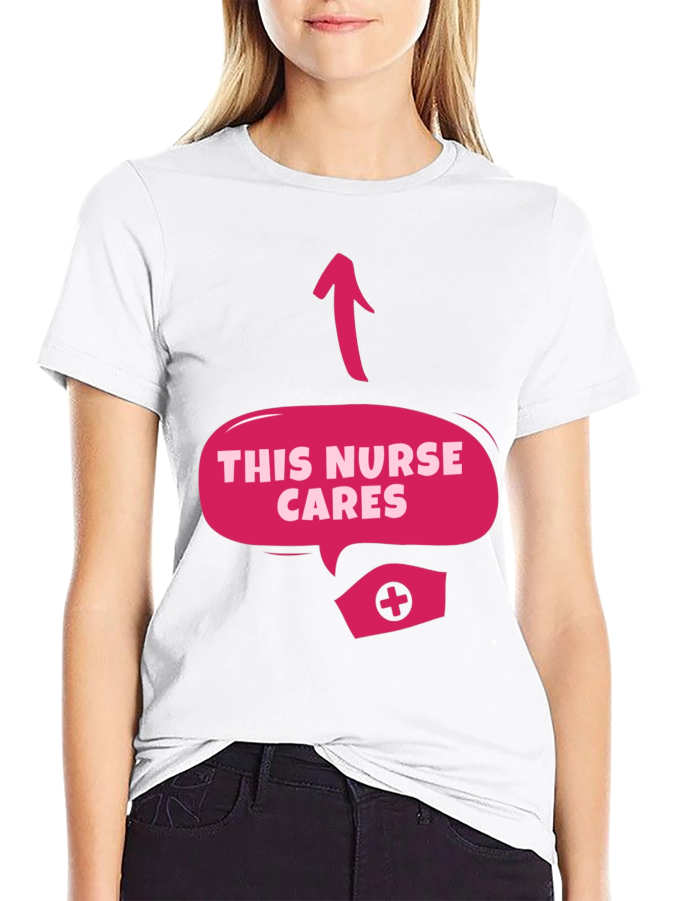 This Nurse Cares Graphic Tee