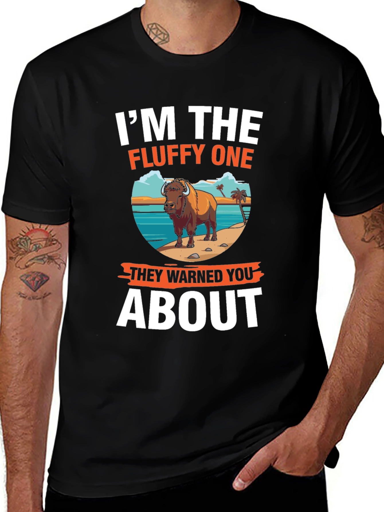Im The Fluffy One Bison Graphic T-Shirt