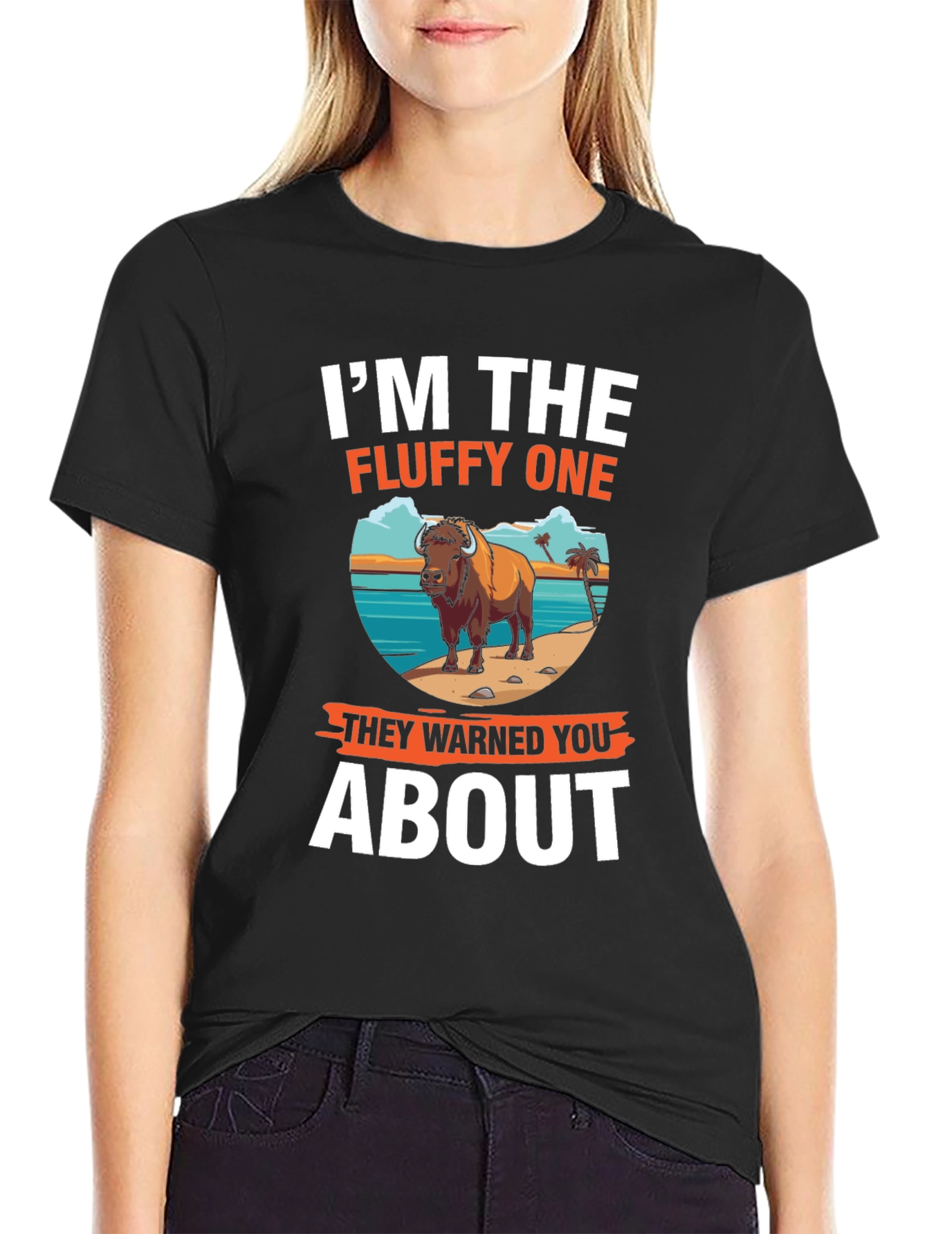Im The Fluffy One Bison Graphic T-Shirt