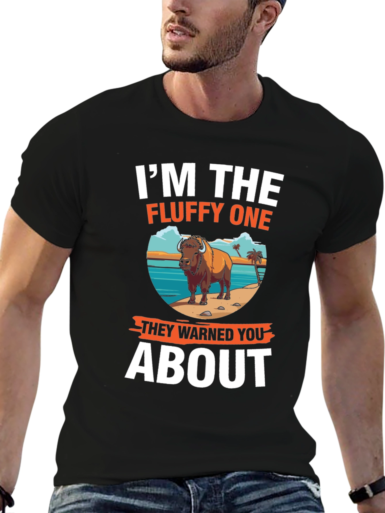 Im The Fluffy One Bison Graphic T-Shirt