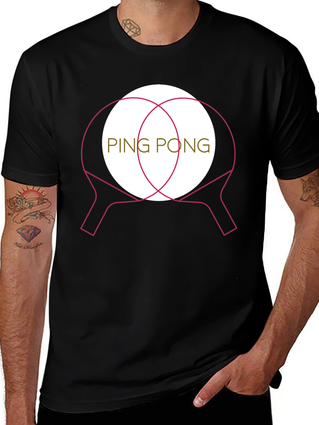 Ping Pong Paddle Graphic T-Shirt