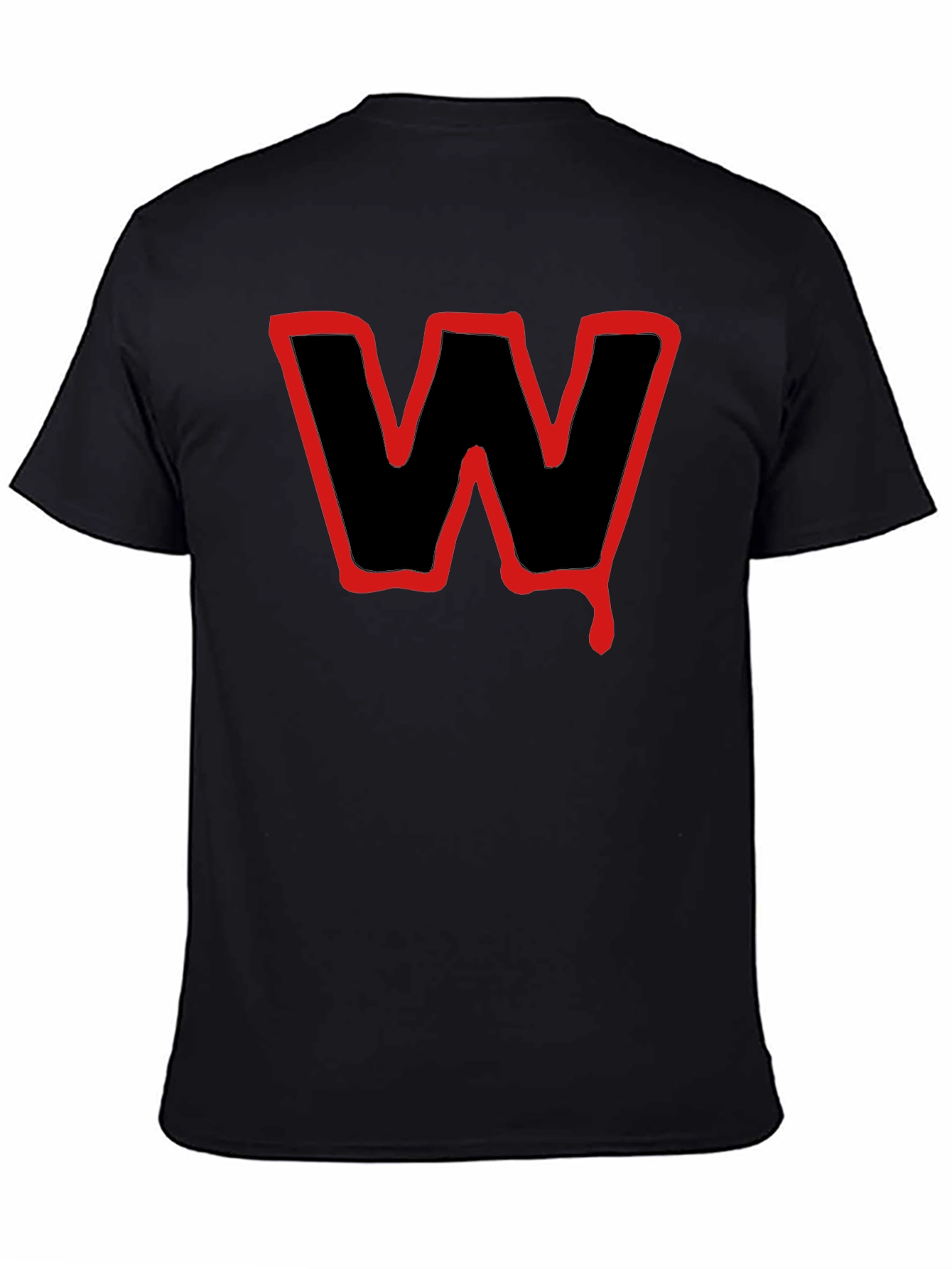 Black T-Shirt with Red W Graphic