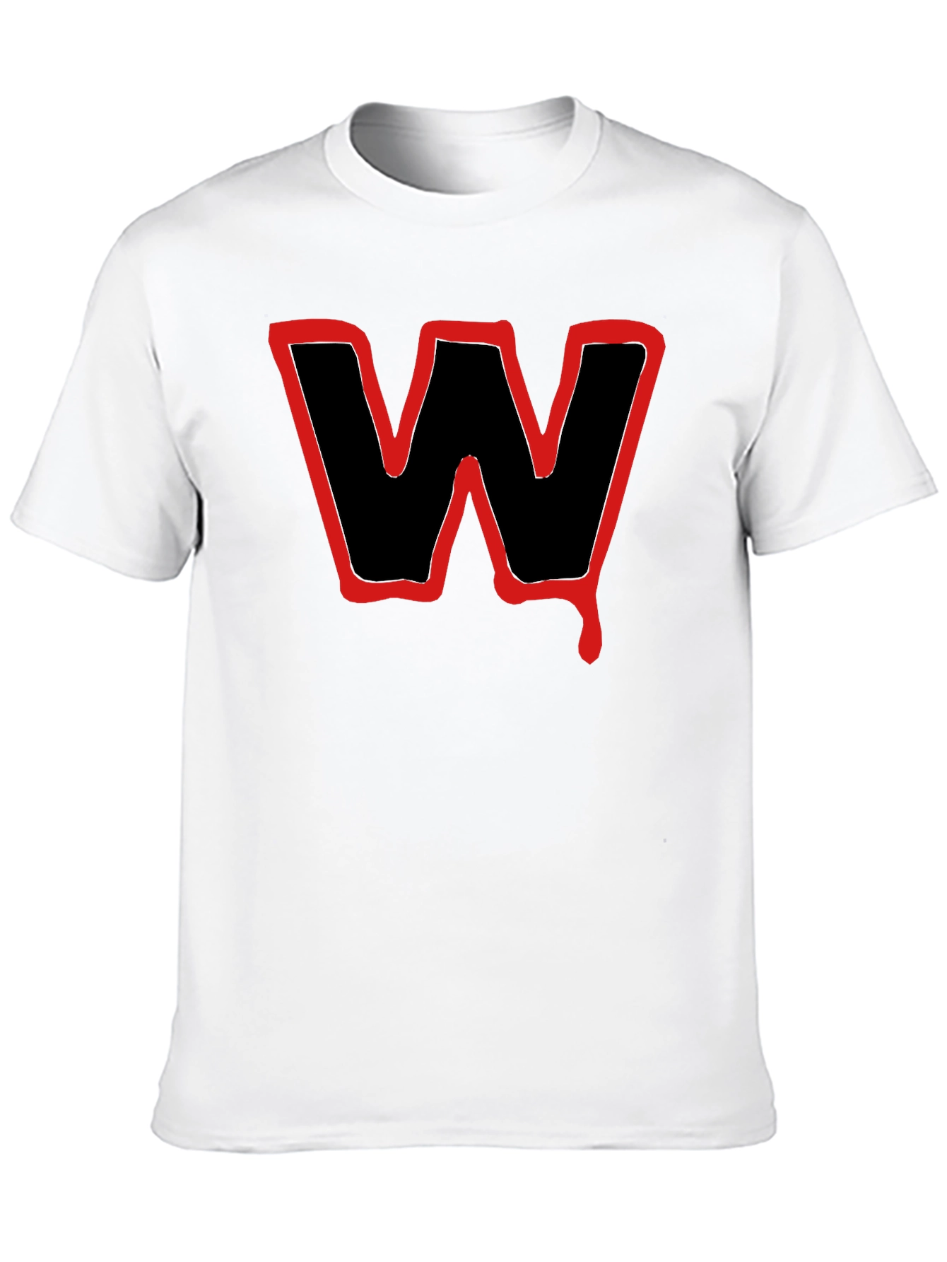 Black T-Shirt with Red W Graphic
