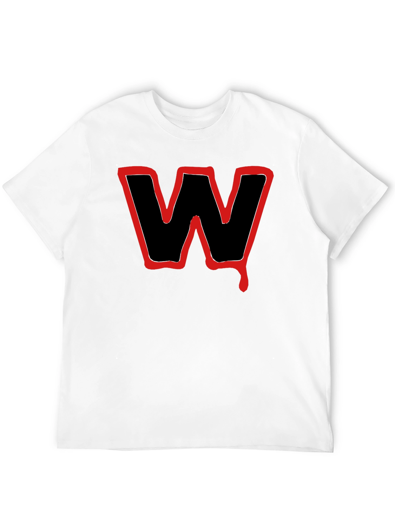 Black T-Shirt with Red W Graphic