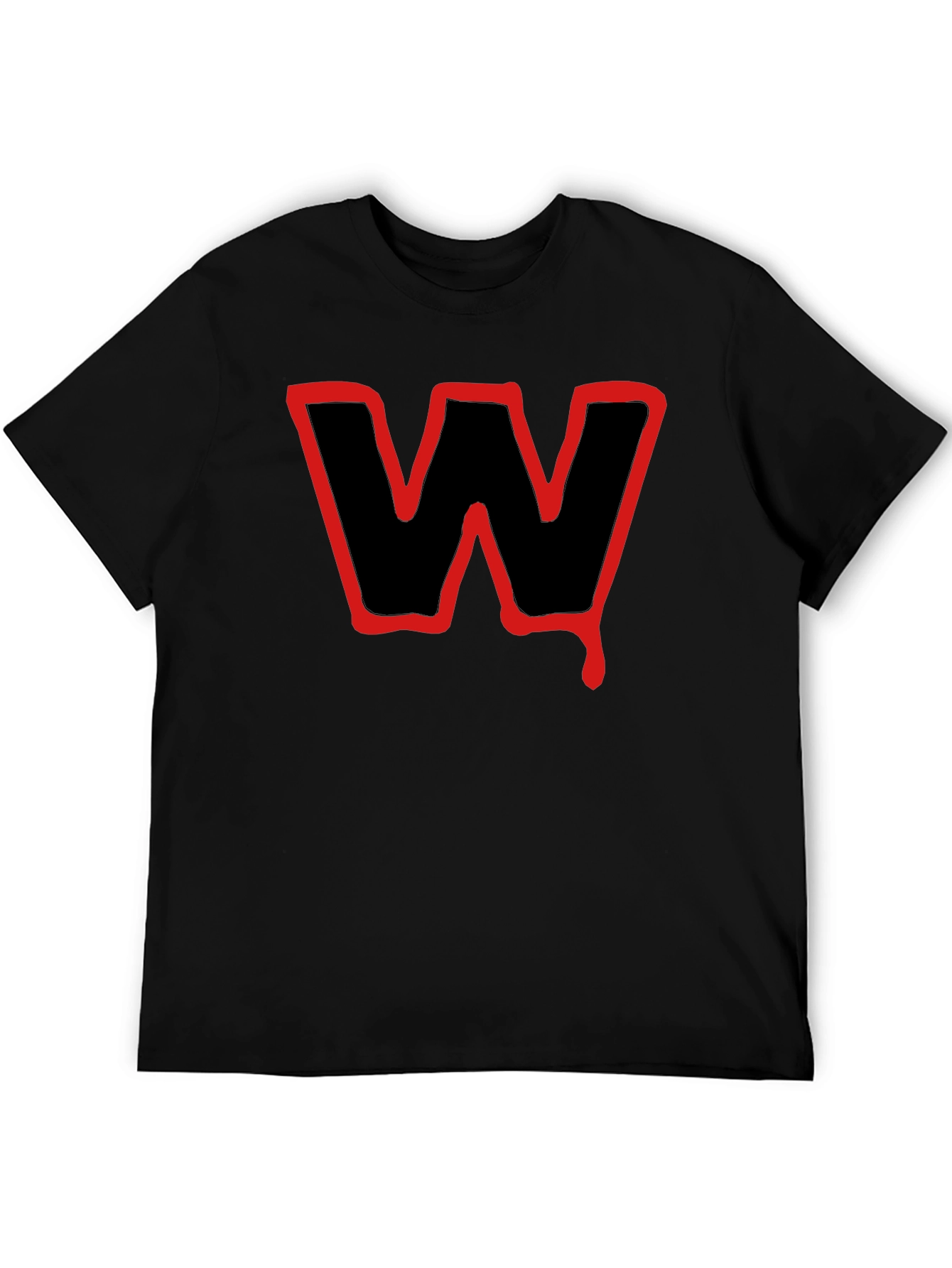 Black T-Shirt with Red W Graphic