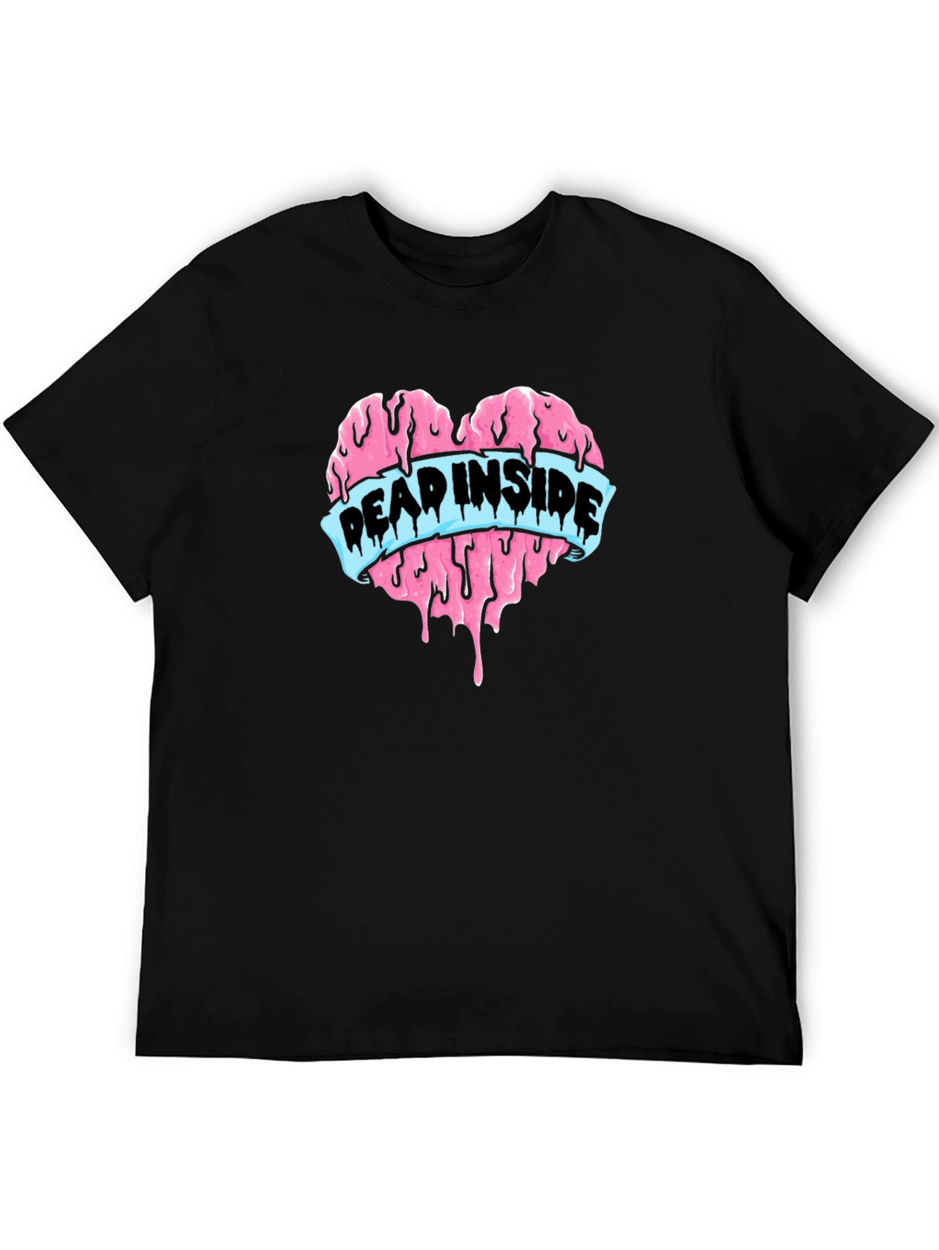 Dead Inside Heart Graphic Tee - Black Cotton T-Shirt
