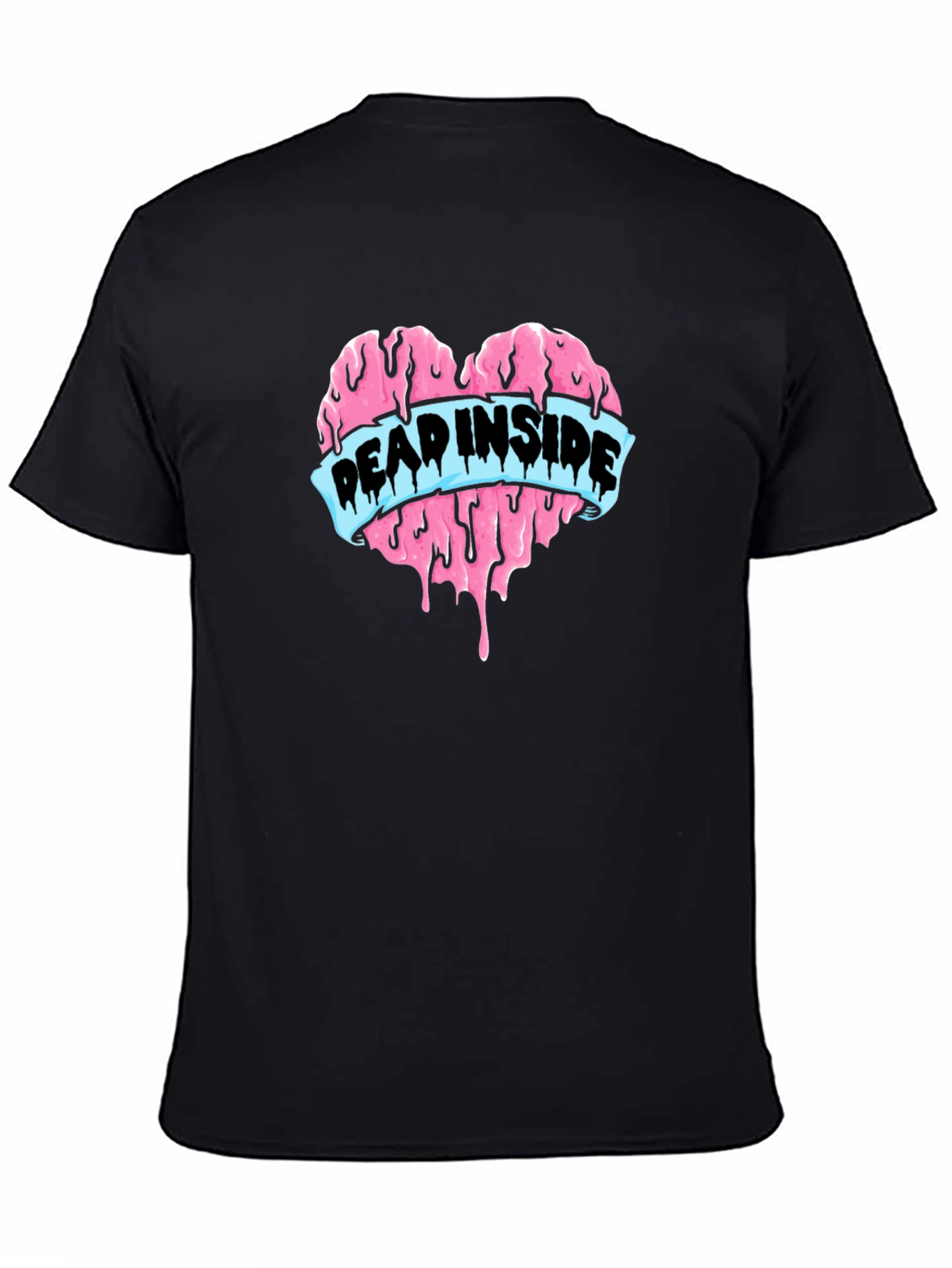 Dead Inside Heart Graphic Tee - Black Cotton T-Shirt