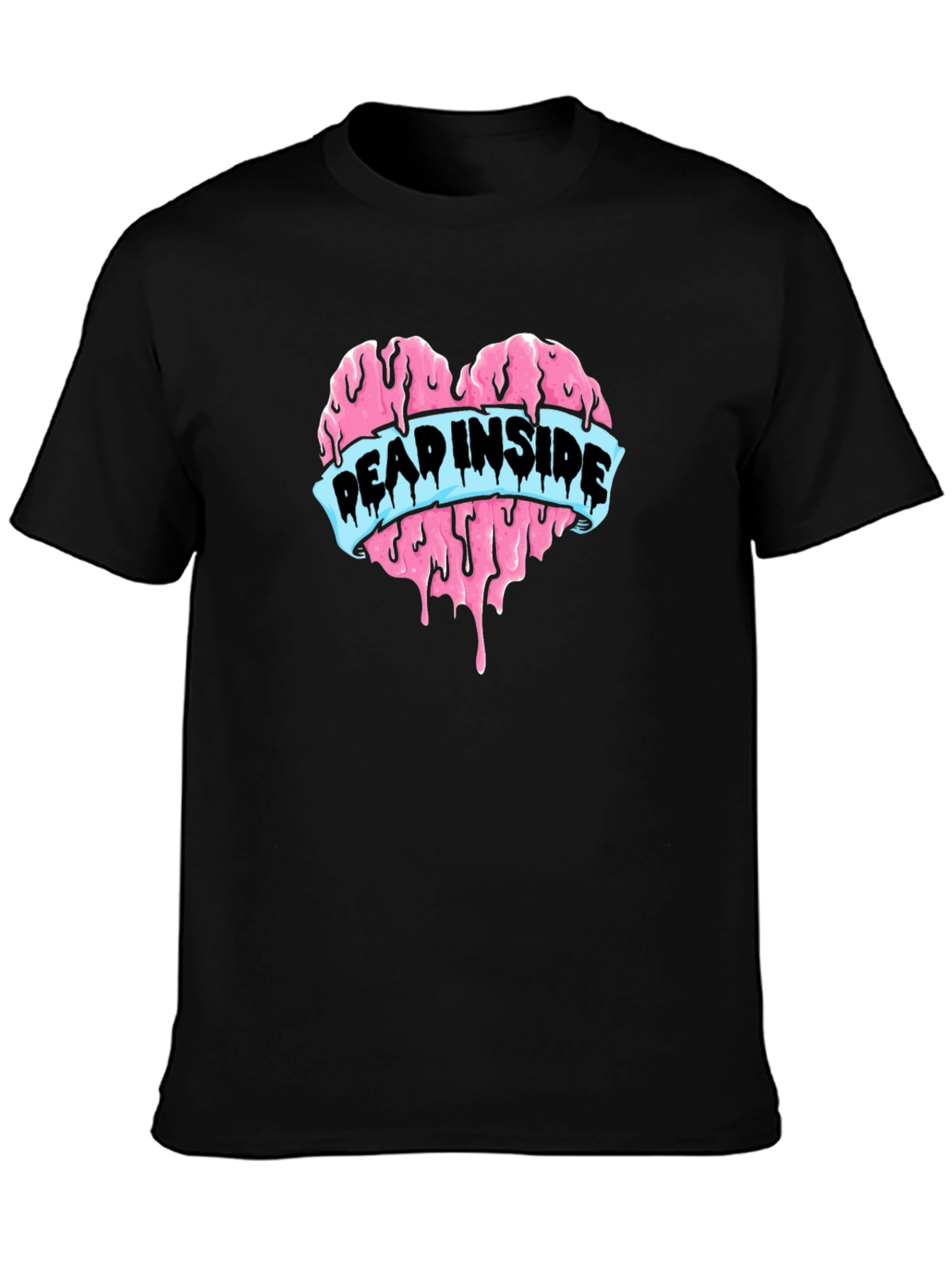 Dead Inside Heart Graphic Tee - Black Cotton T-Shirt