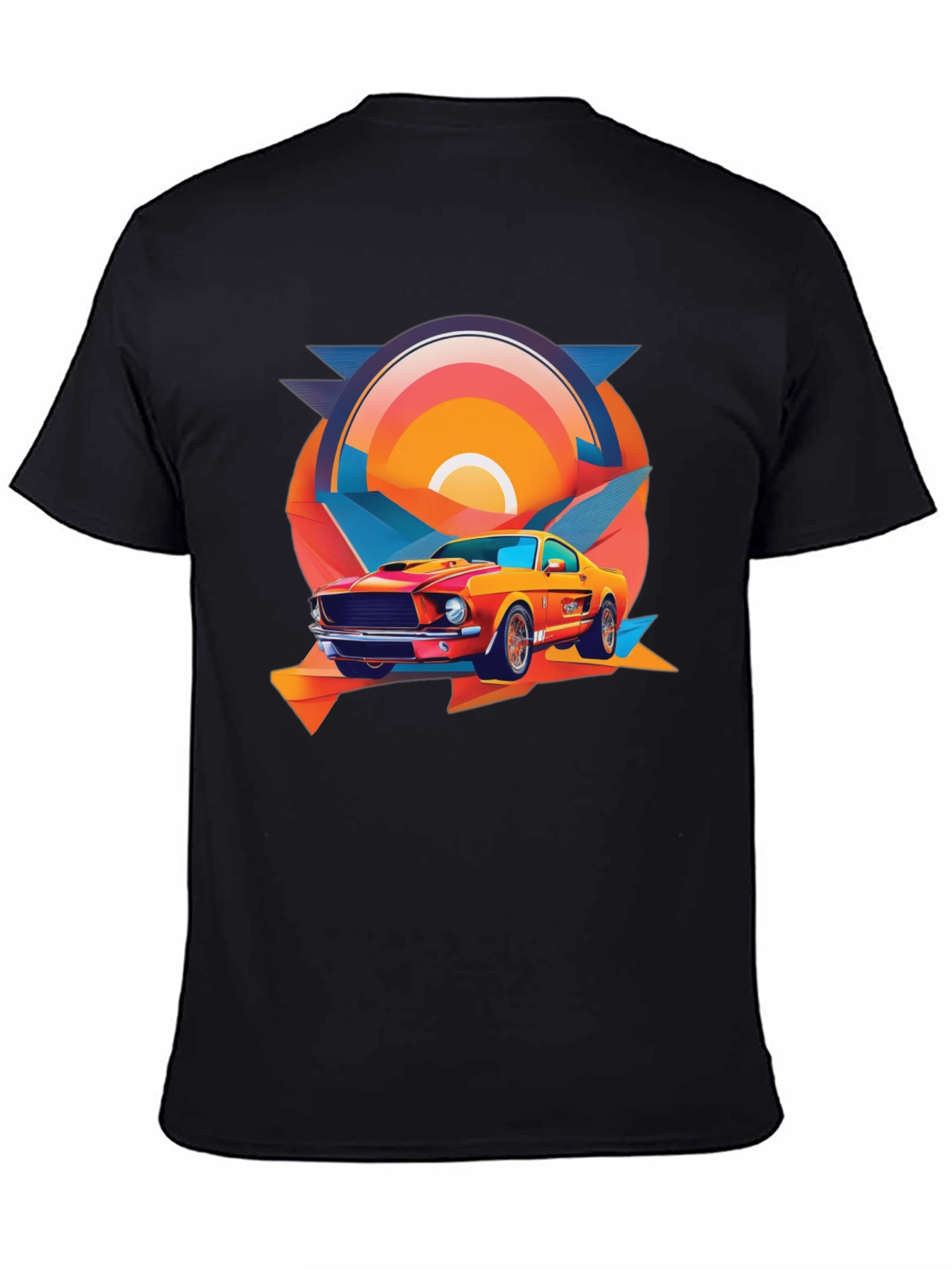 Retro Muscle Car Graphic Tee - Black