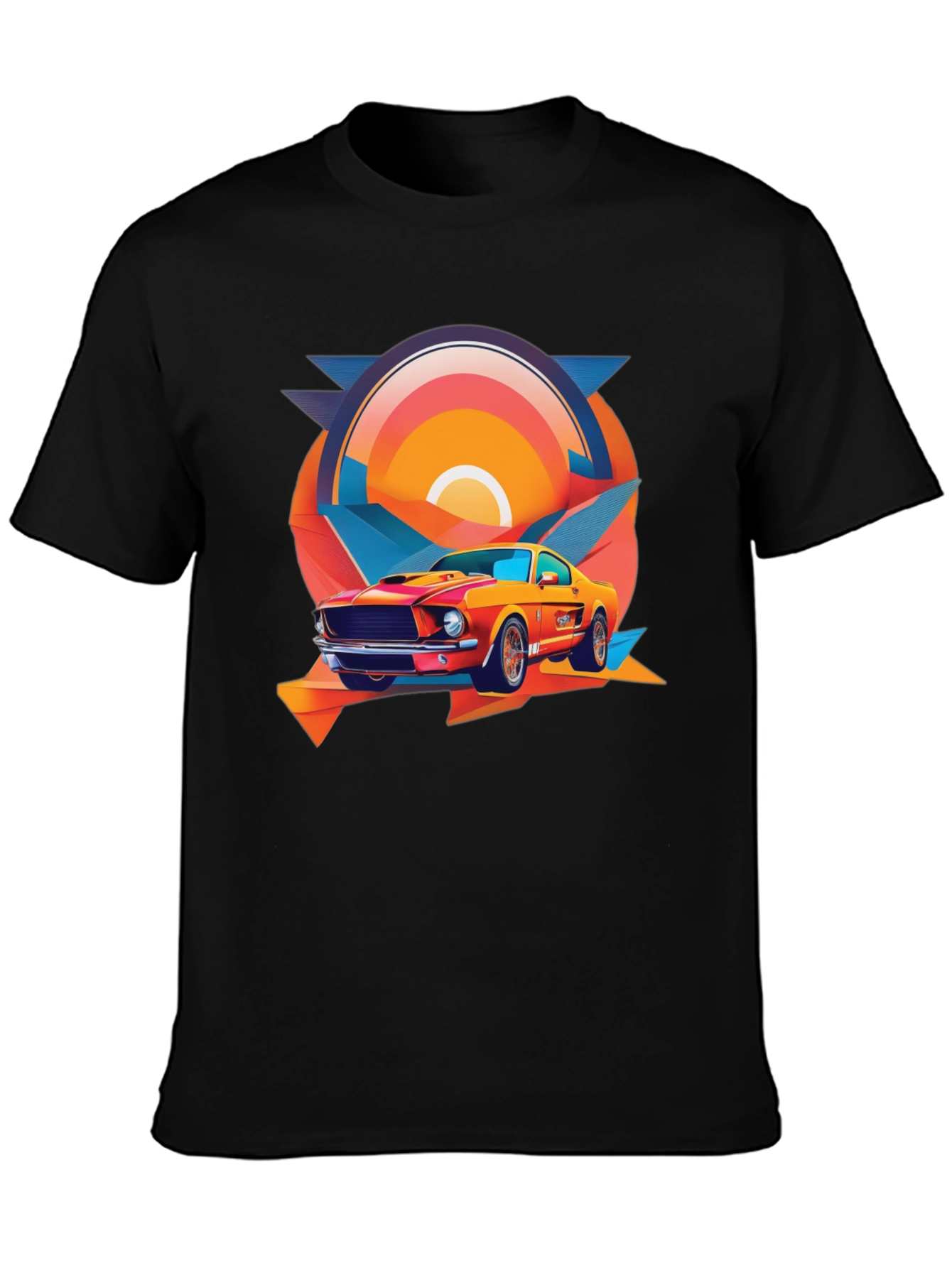 Retro Muscle Car Graphic Tee - Black