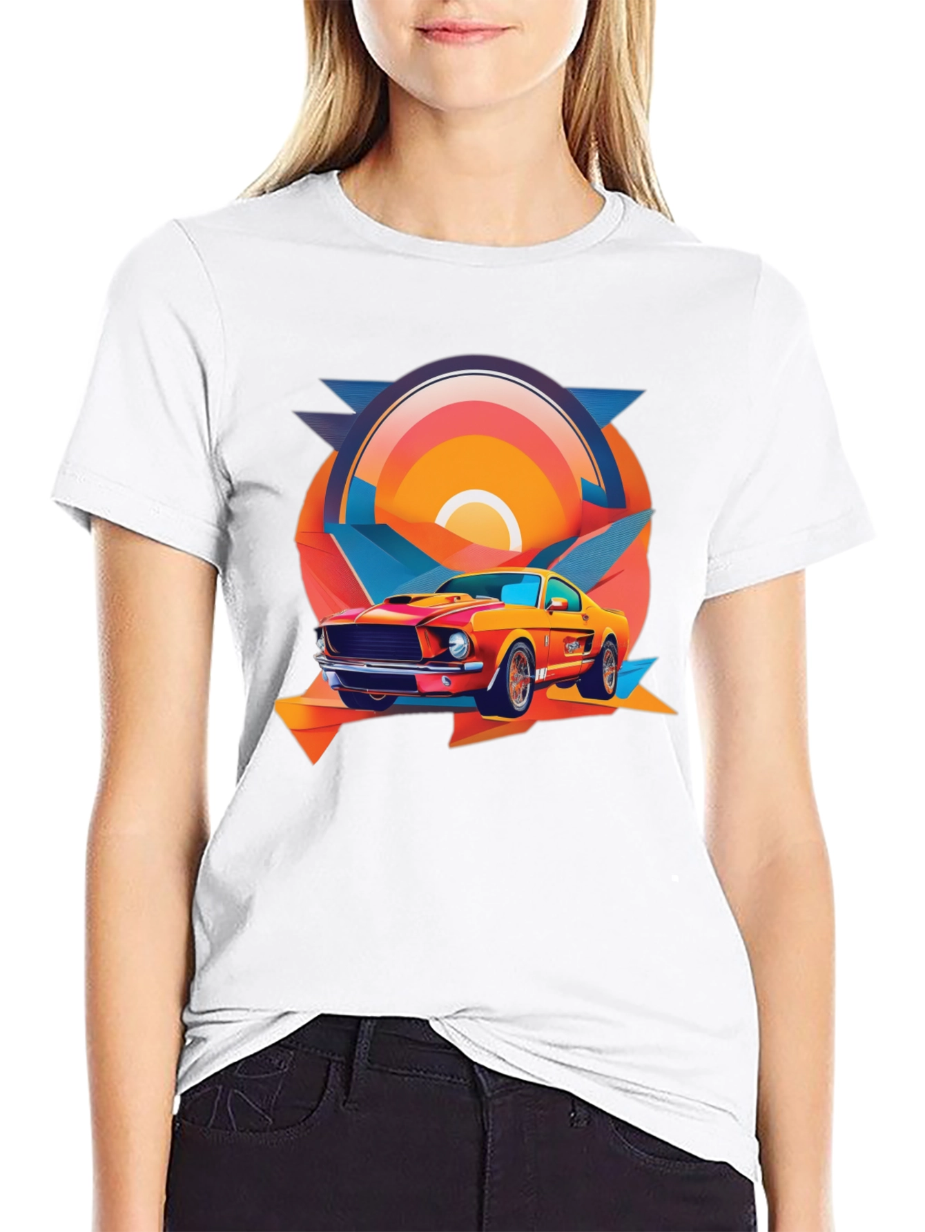 Retro Muscle Car Graphic Tee - Black