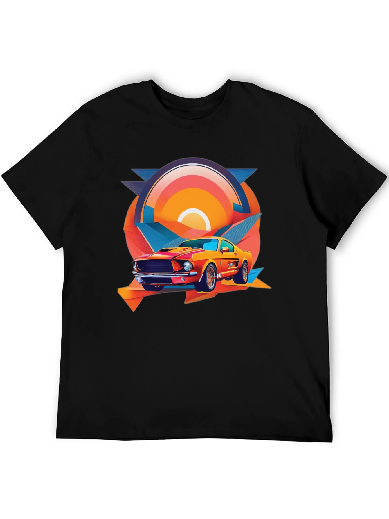 Retro Muscle Car Graphic Tee - Black
